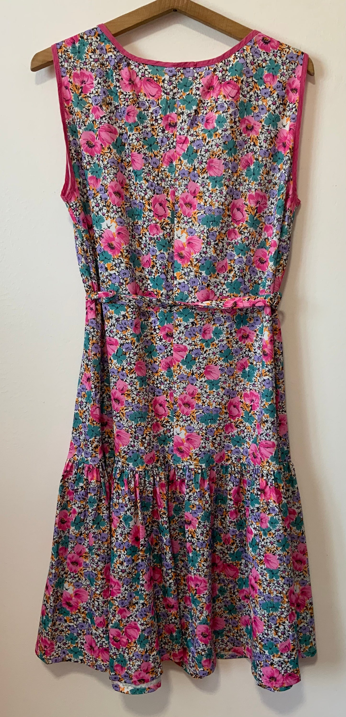 Robe à volant À fleurs Fabriquée en France Vintage 1980 avec ceinture