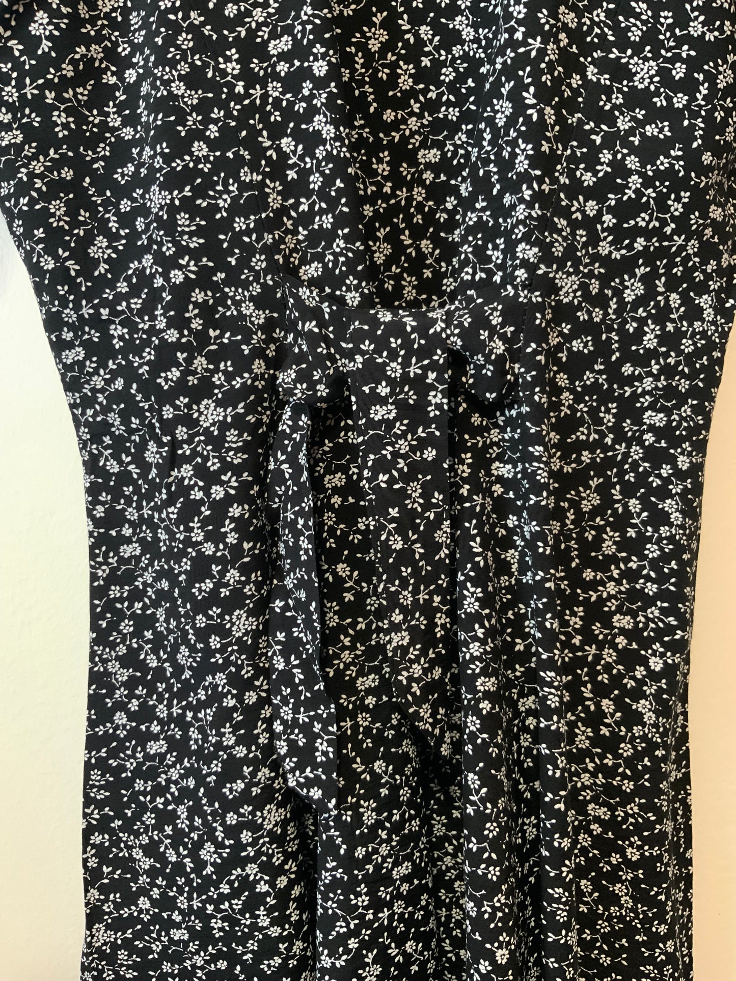 Robe boutonnée Patineuse à Fleurs Vintage 1990