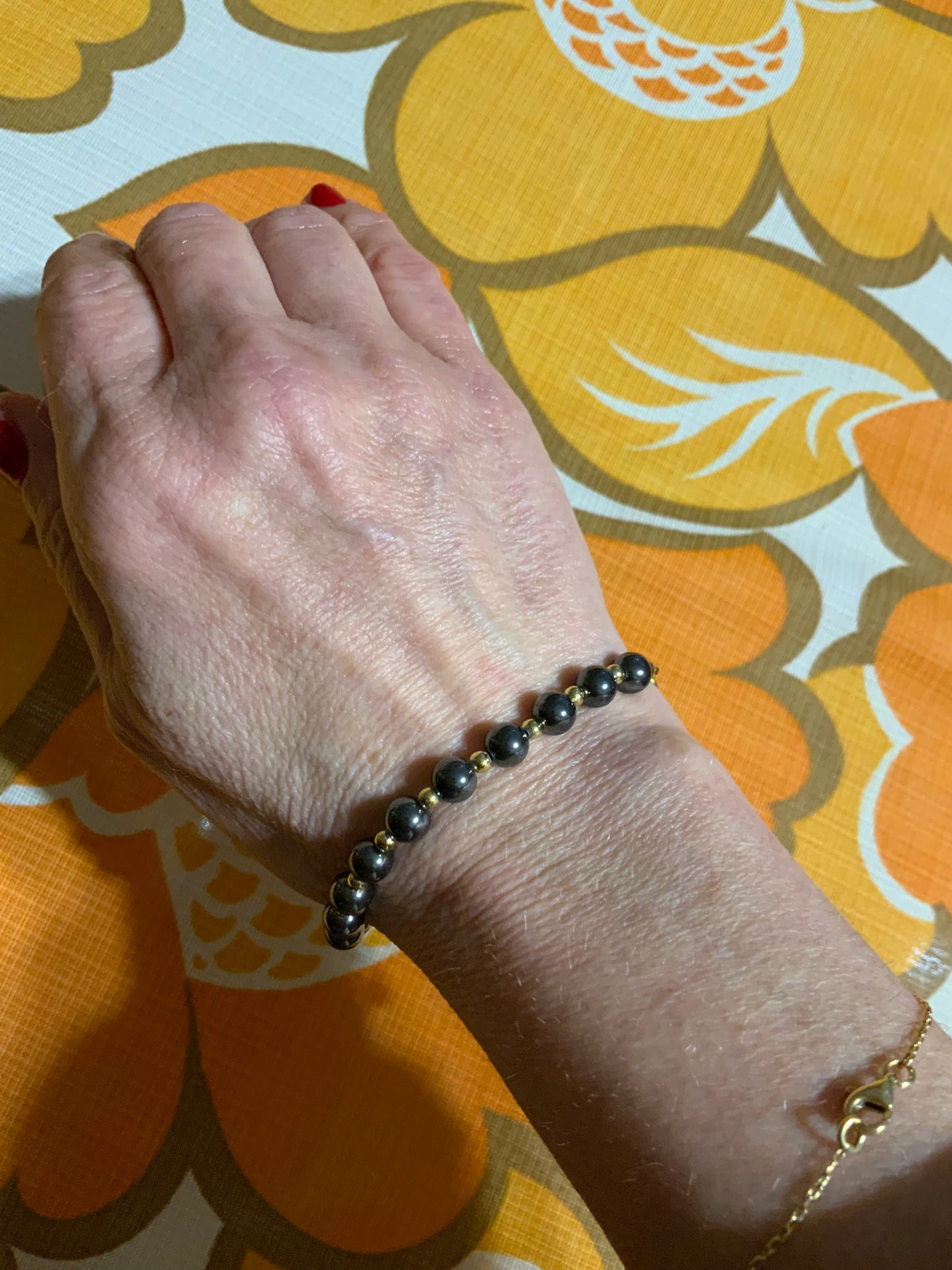 Bracelet en perles de verre Tahiti Vintage 1990
