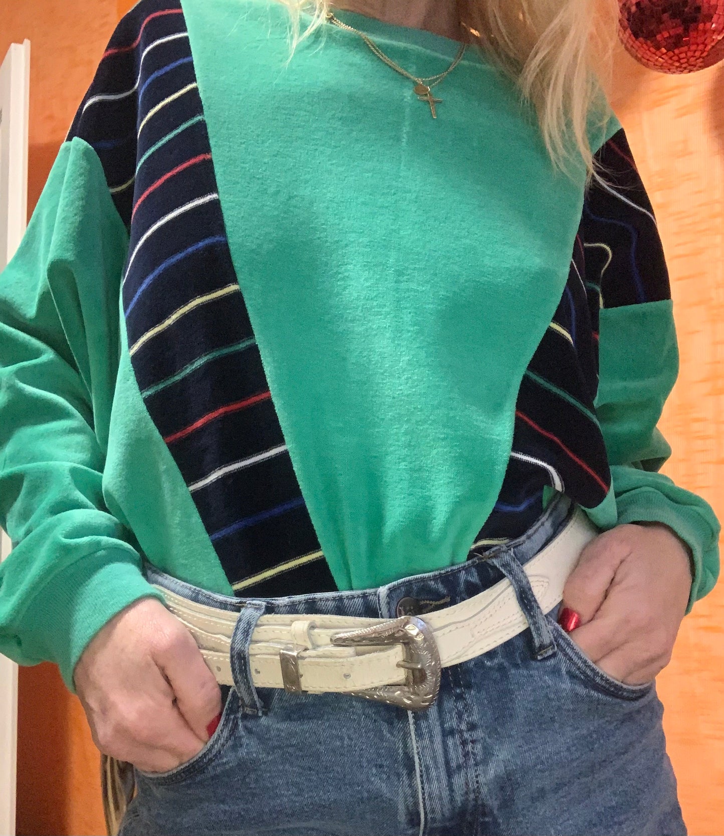 La Ceinture Western Vintage 1990 Blanche Cuir France