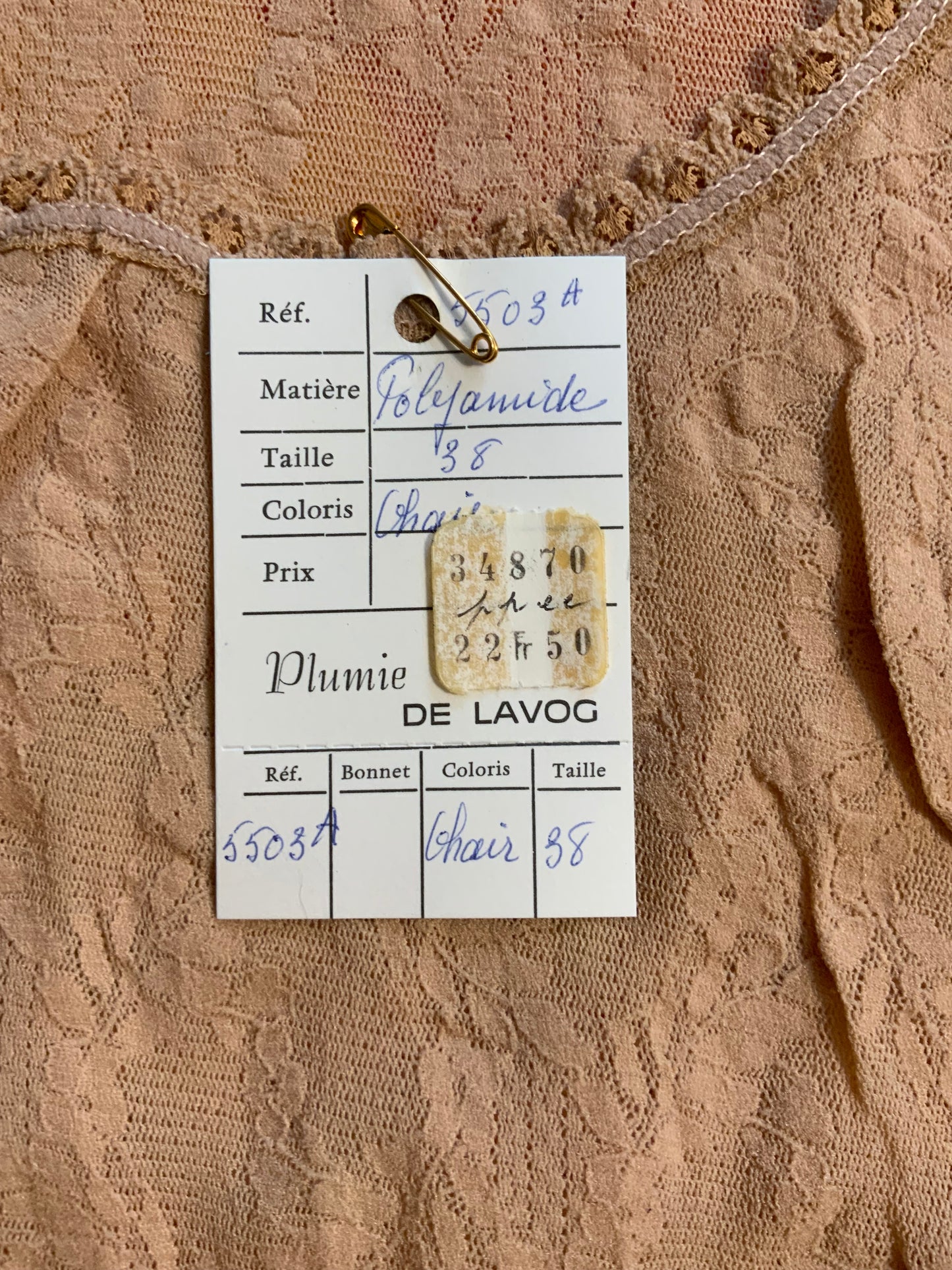Haut en dentelle mousse Vintage 1980 Deadstock Sexy