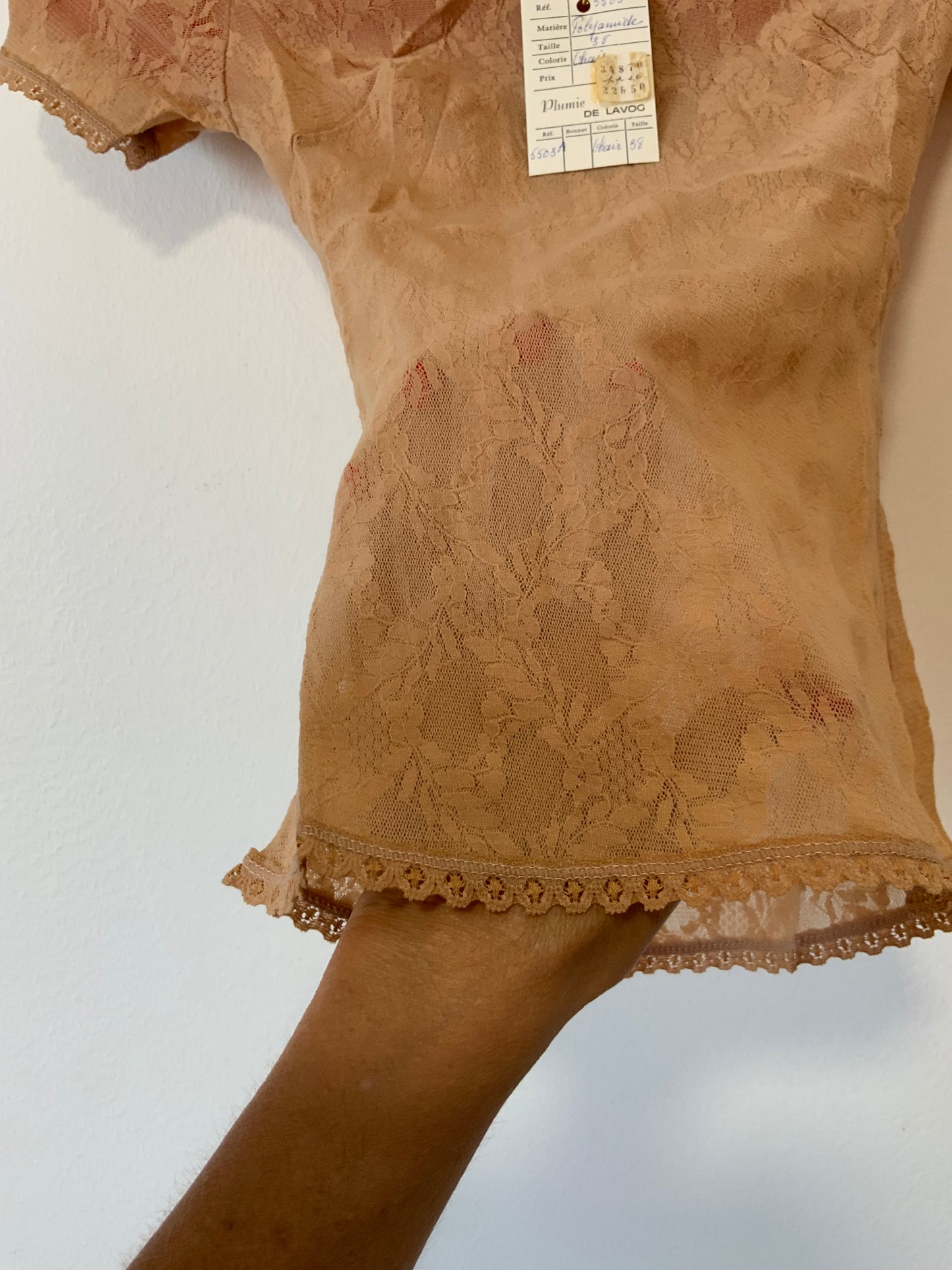 Haut en dentelle mousse Vintage 1980 Deadstock Sexy