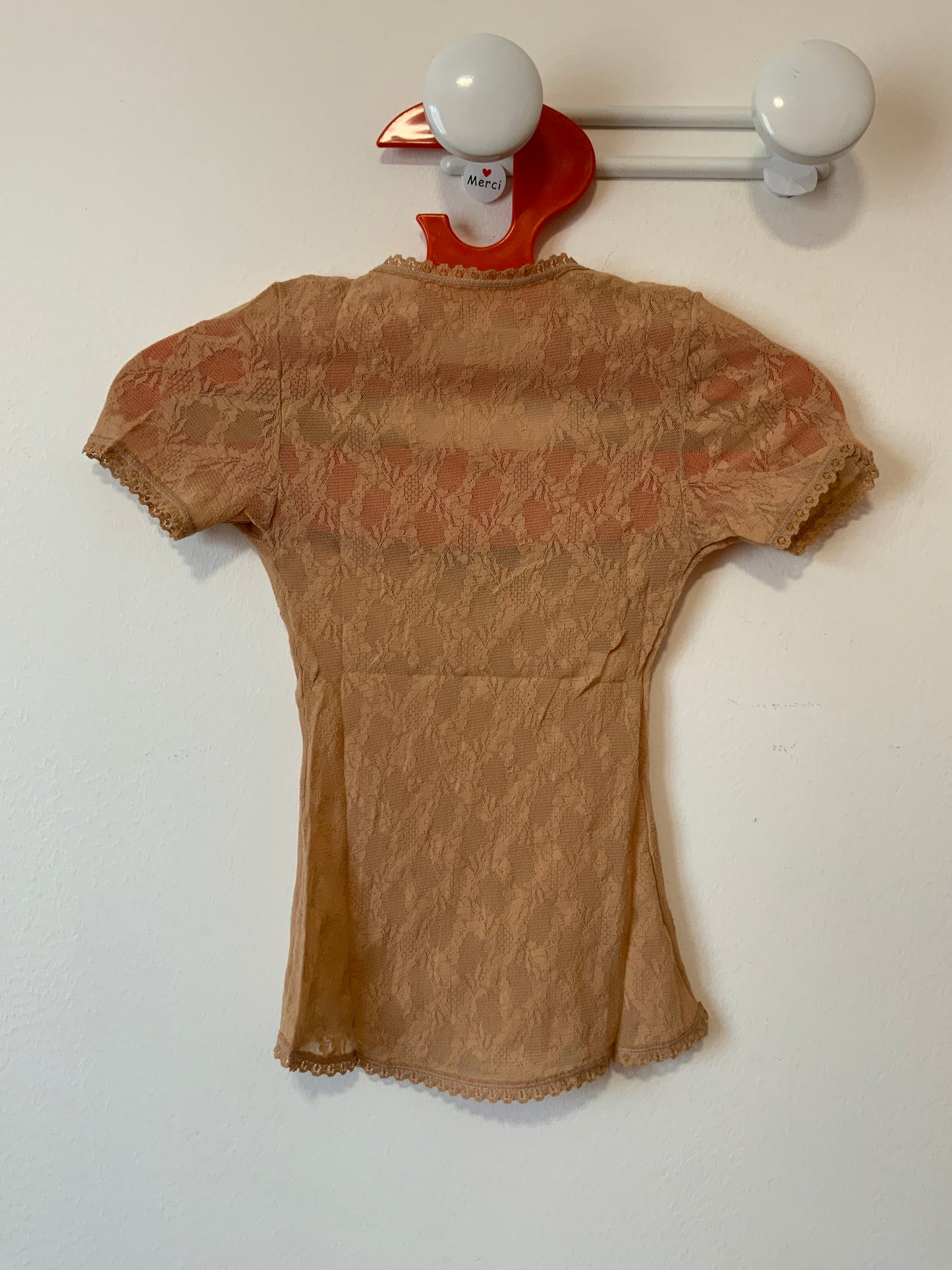 Haut en dentelle mousse Vintage 1980 Deadstock Sexy