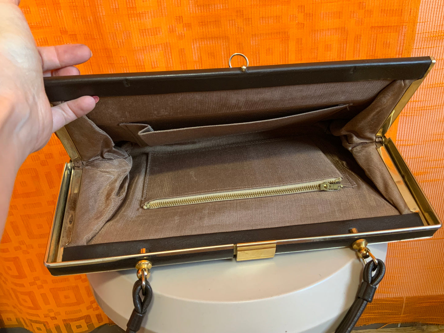Sac à main Vintage très beau Cuir marron État superbe Ancien 1950/60