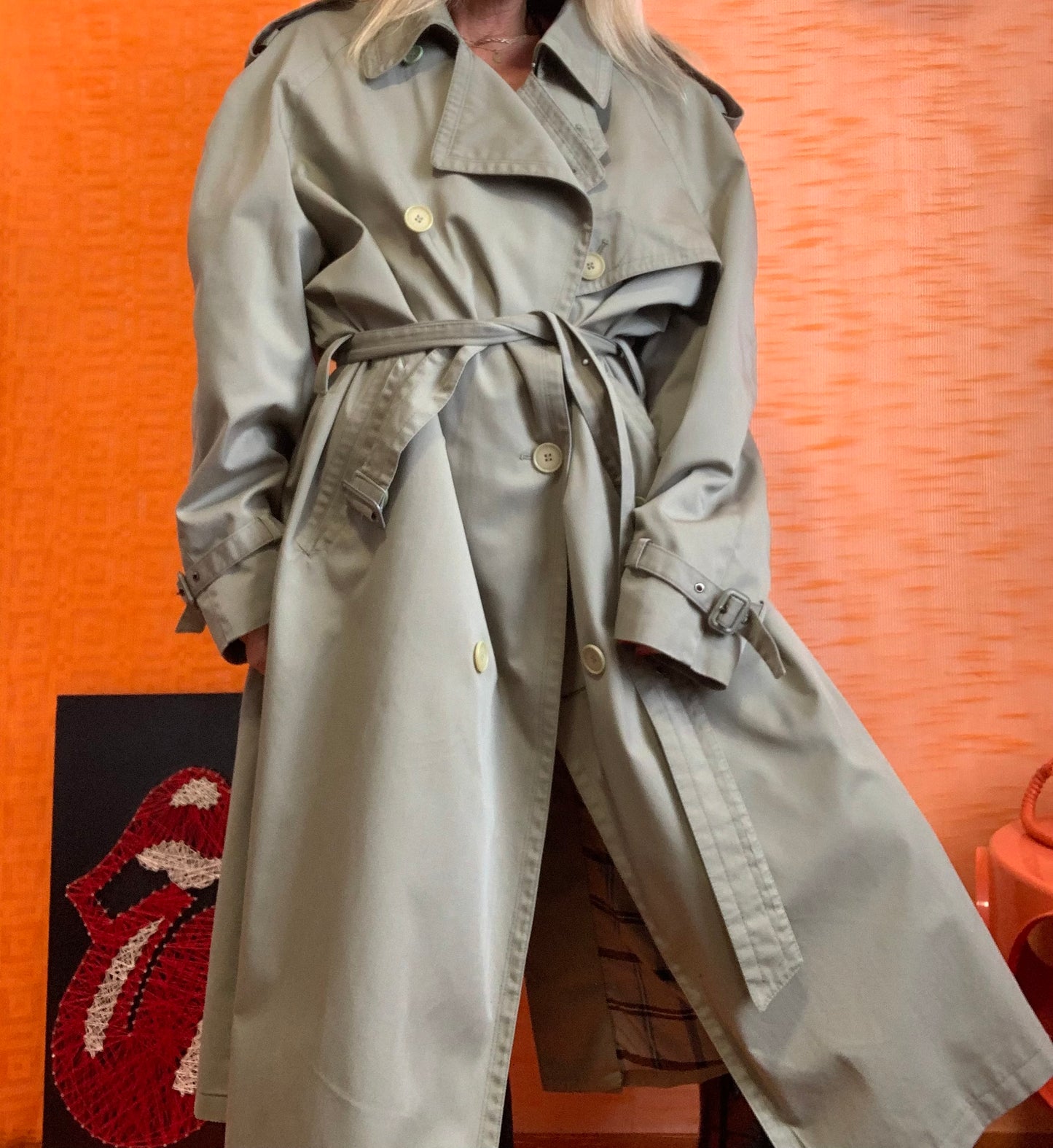Trench avec Ceinture Iconique Trench Vintage Carreaux