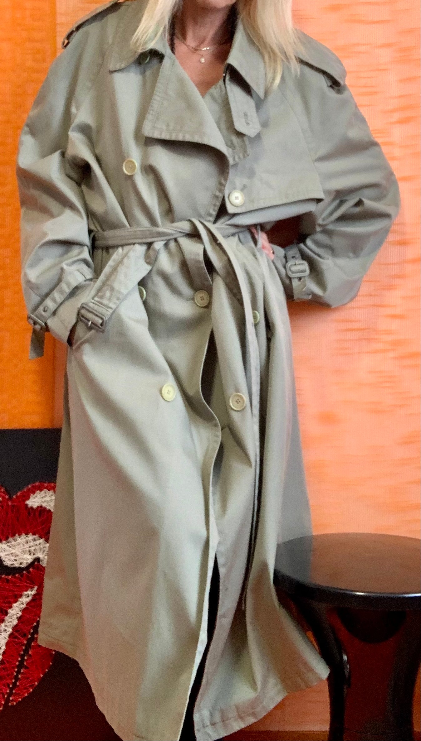Trench avec Ceinture Iconique Trench Vintage Carreaux