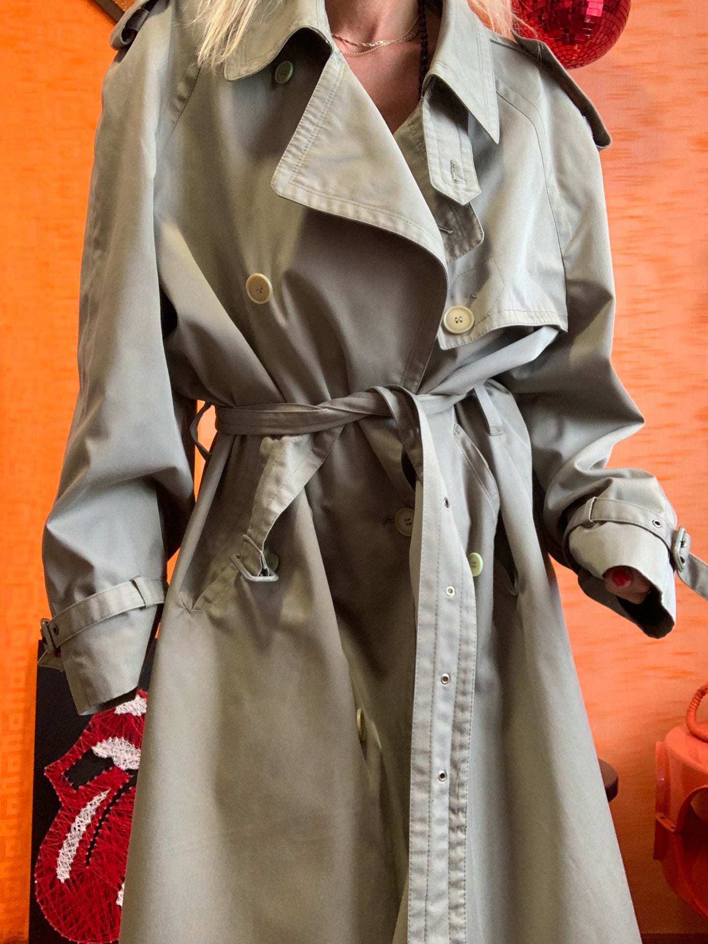 Trench avec Ceinture Iconique Trench Vintage Carreaux