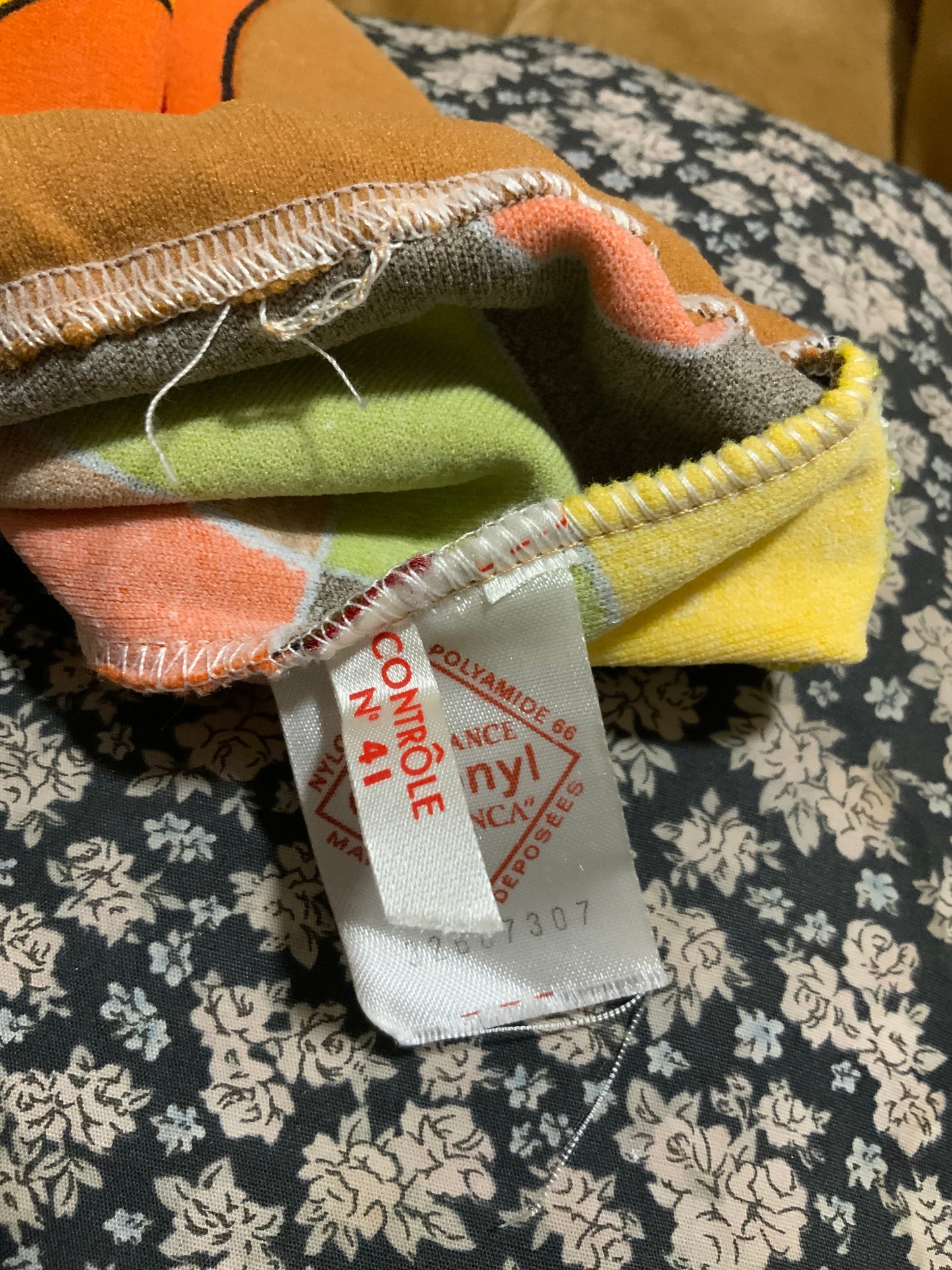 Short Psychédélique 1970 Vintage Original Bulles