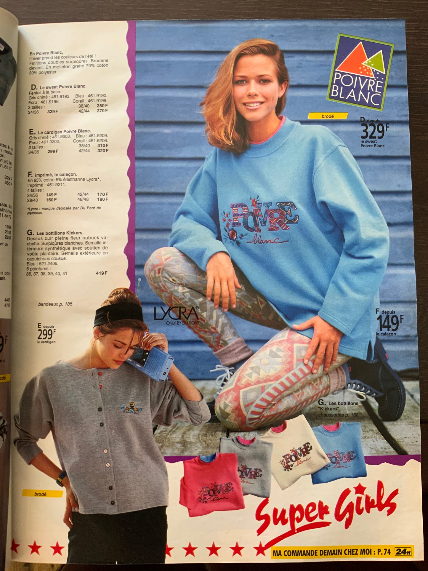 Haut T shirt mauve Vintage 1990 Poivre blanc