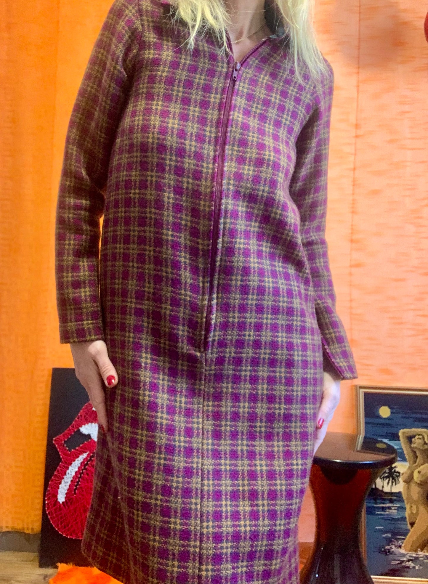 Robe Création Vintage Faite main À carreaux - Chic