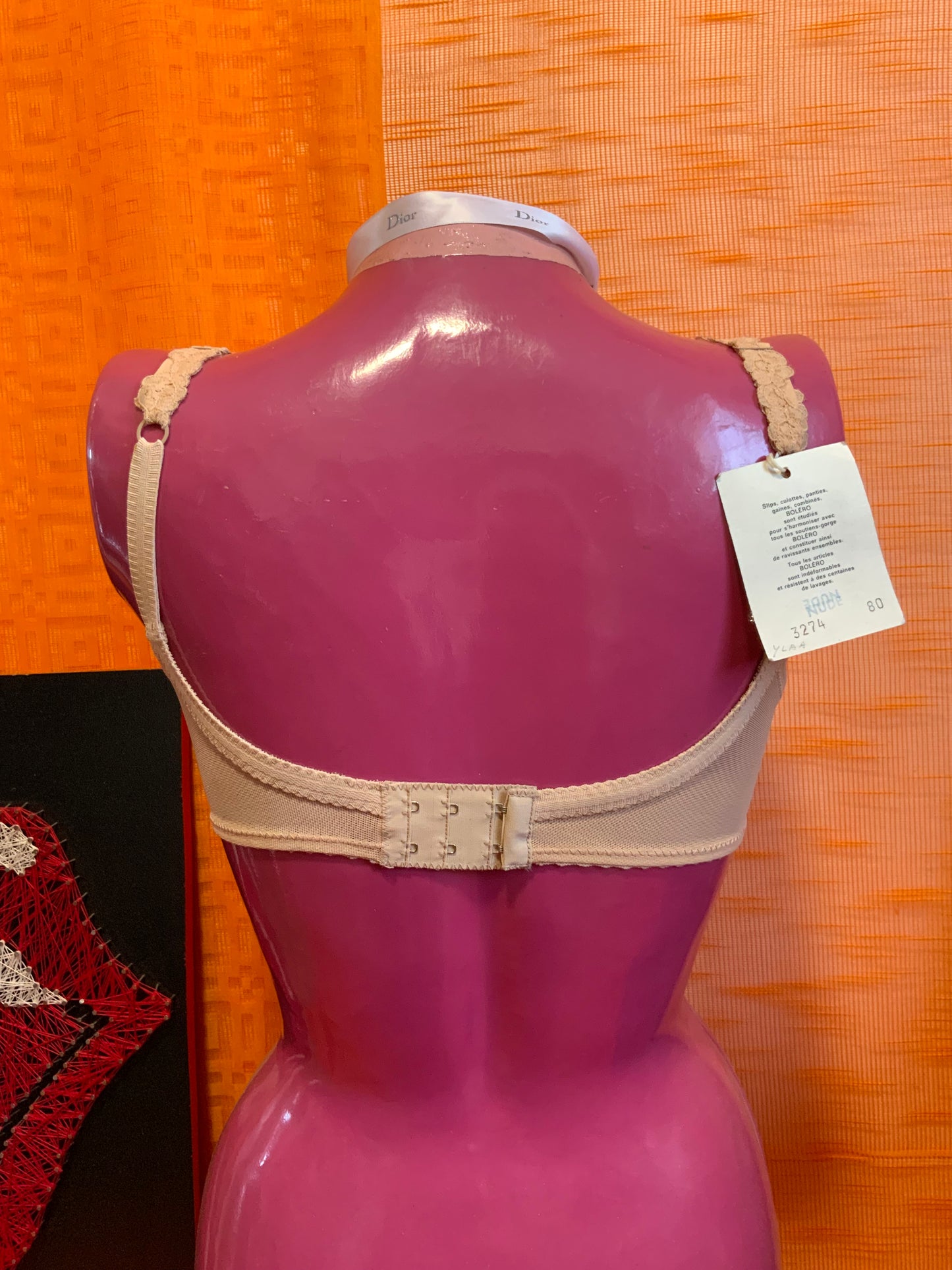 Soutien gorge Deadstock Vintage 1980 Boléro Dentelle Fleurs