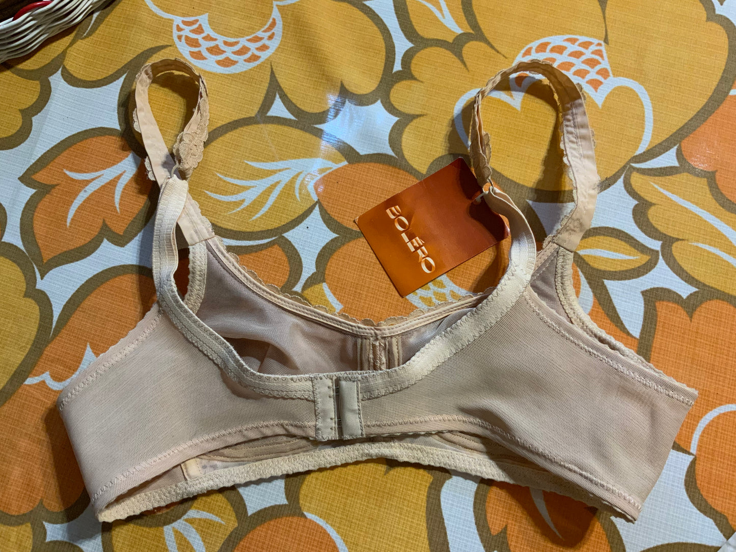 Soutien gorge Deadstock Vintage 1980 Boléro Dentelle Fleurs