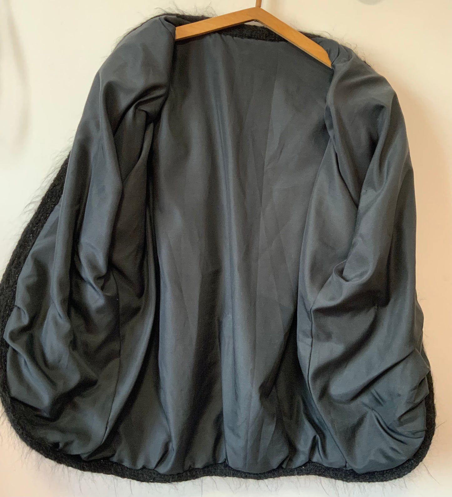 Superbe Manteau Laine et fausse fourrure Vintage Italy 1990