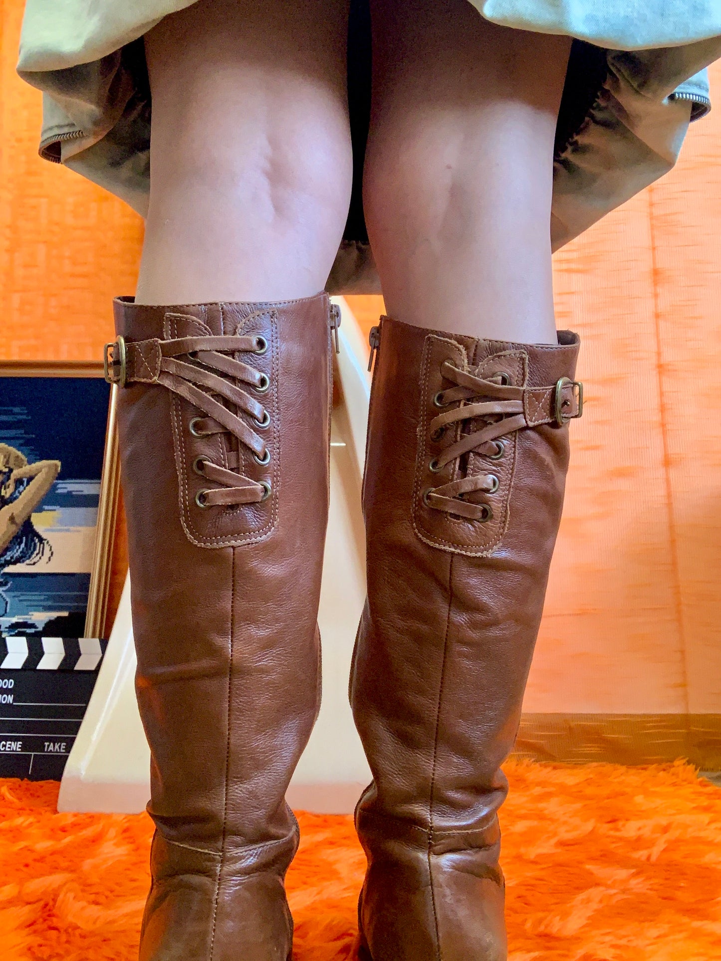 Bottes cuir lacets Vintage Brésil Beautés
