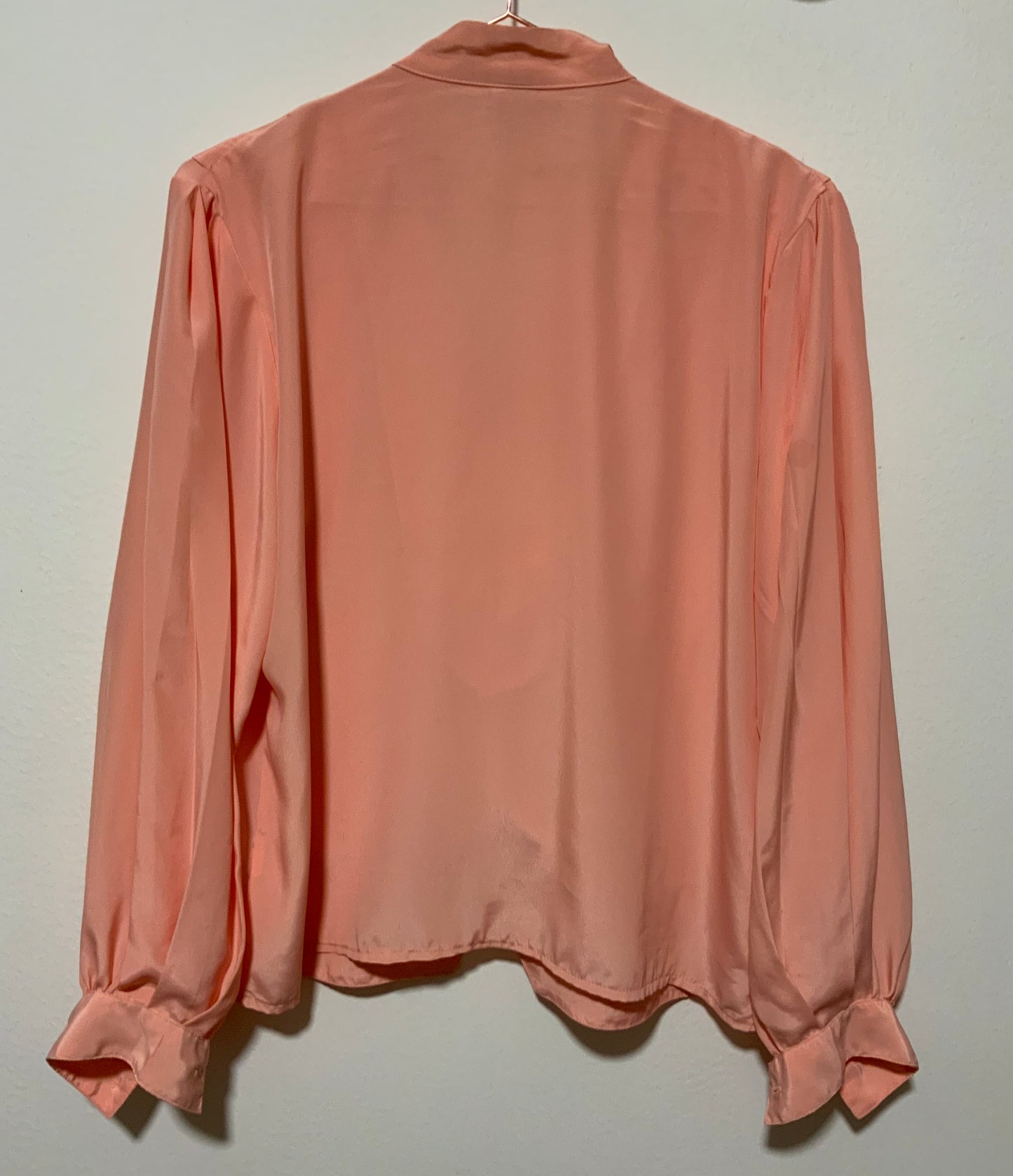 Chemisier Abricot grand drapés Plissés - chic Vintage Paris 1980