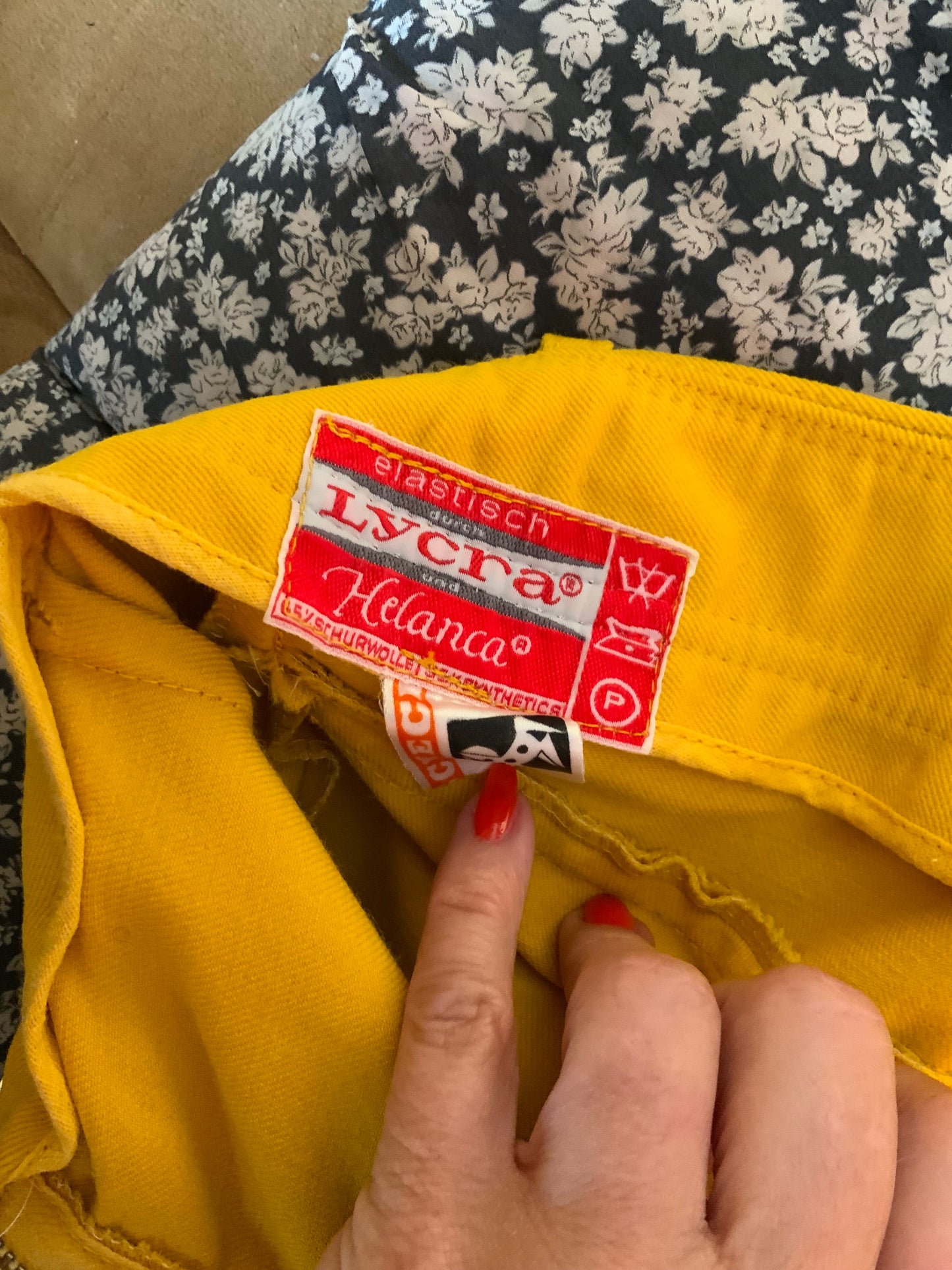 Pantalon Fuseau Jaune Pattes d’éléphant 1970 Pants Sport Helanca Flare