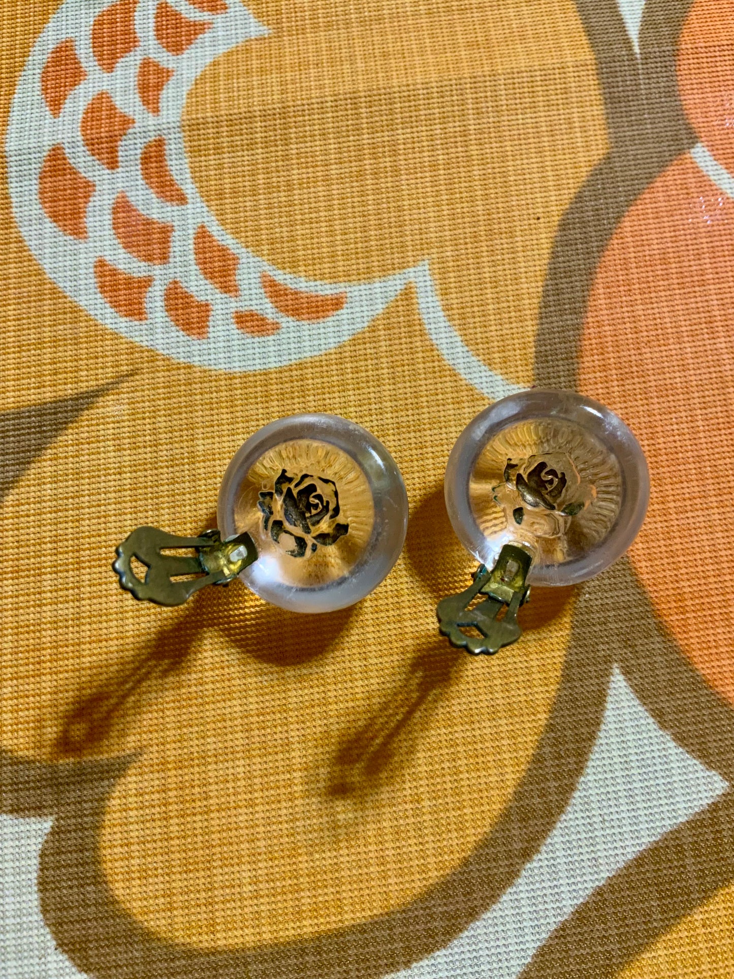 Boucles d’oreilles roses dorées Façon Lancôme Vintage