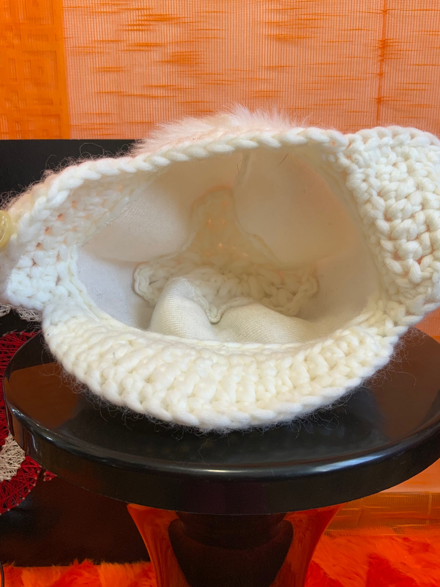 Casquette Bonnet Laine et fausse Fourrure Superbe Vintage 1970