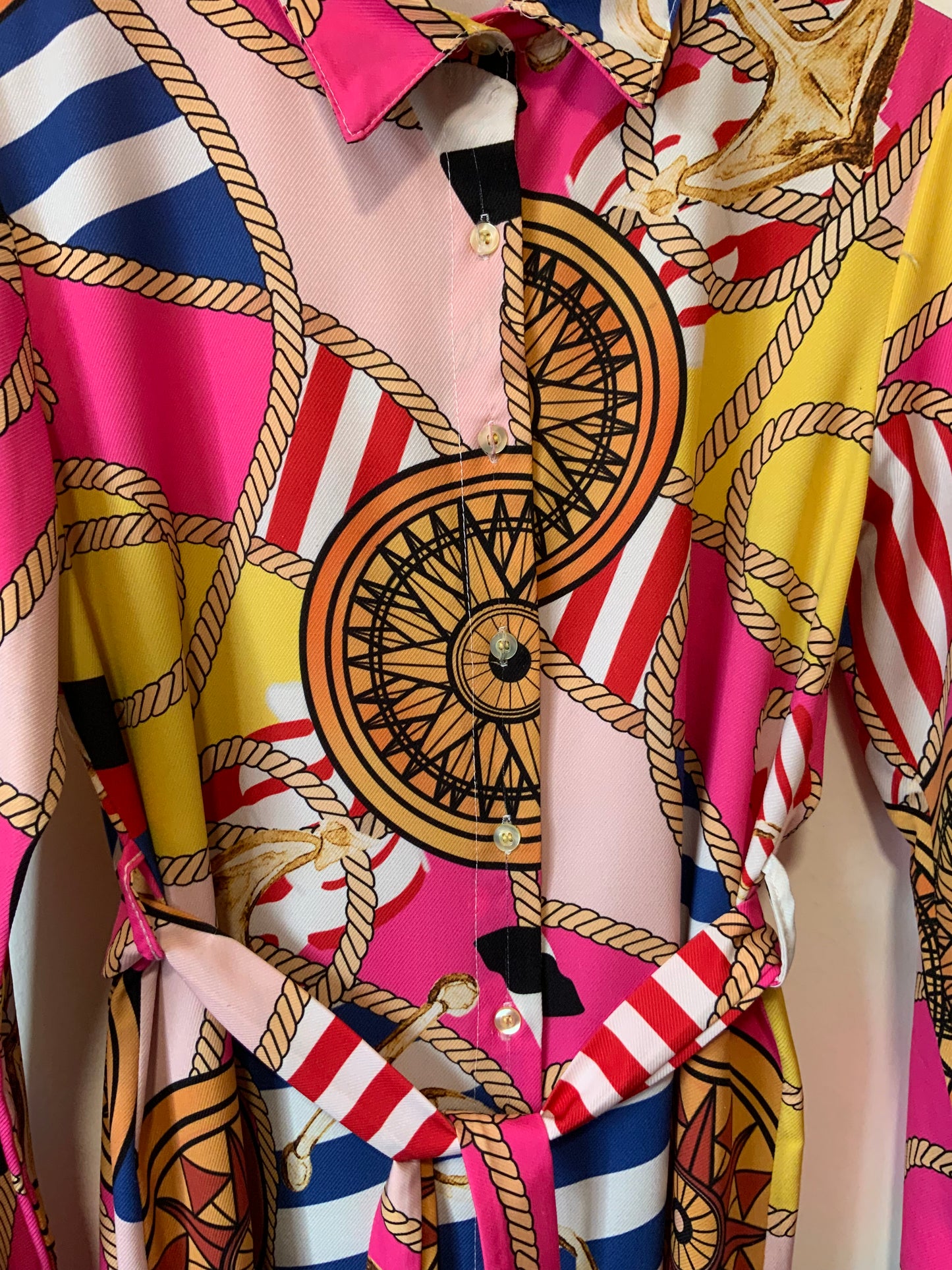 Chemise Tunique Motifs Élégance Italie Vintage 1990