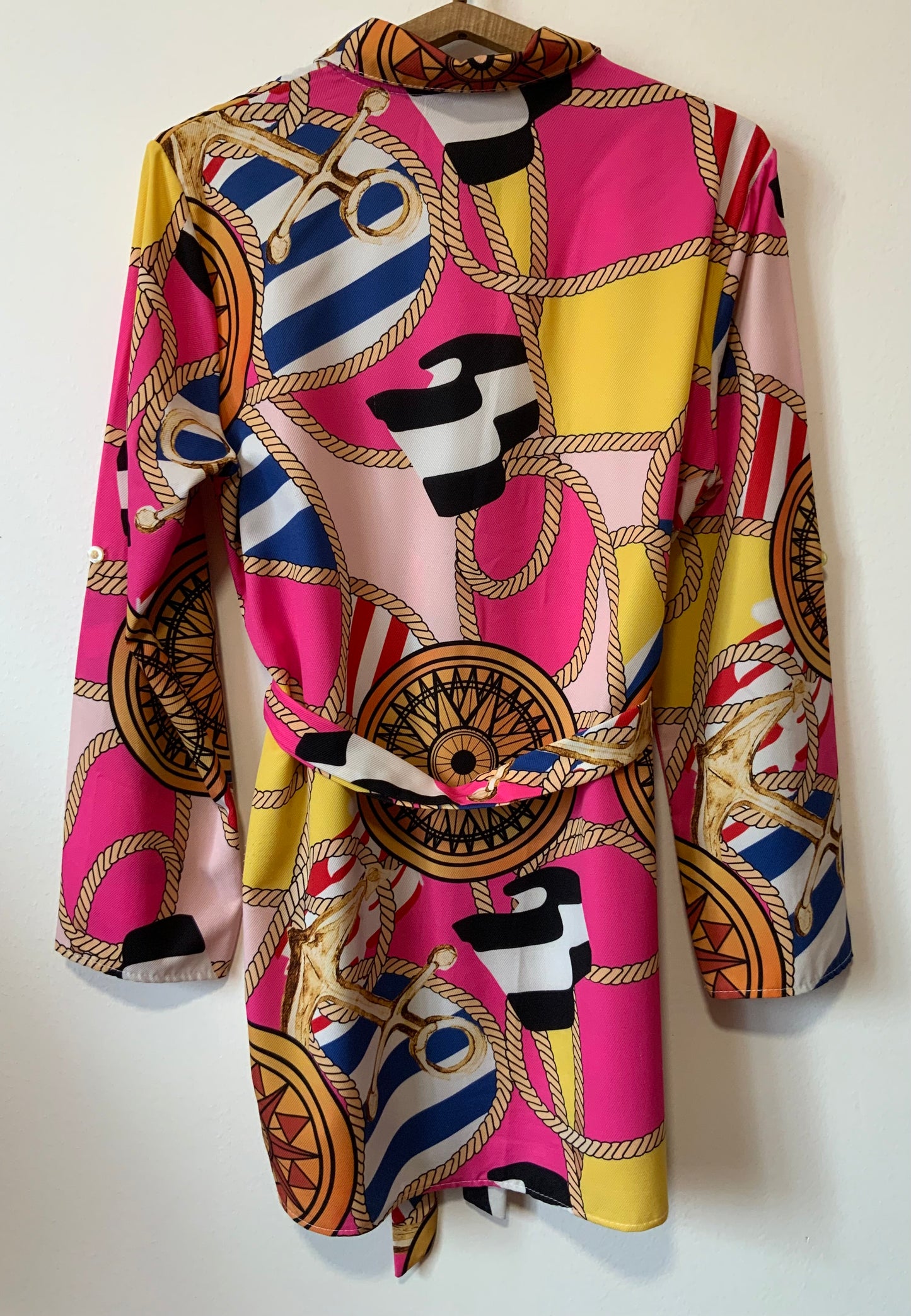 Chemise Tunique Motifs Élégance Italie Vintage 1990