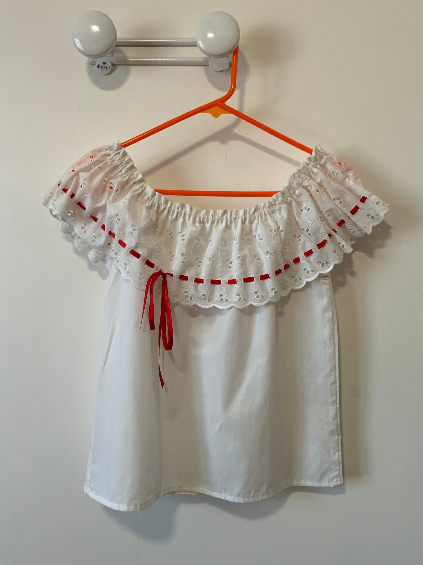 Ensemble traditionnel à carreaux Madras Dentelle et jupon - Neuf