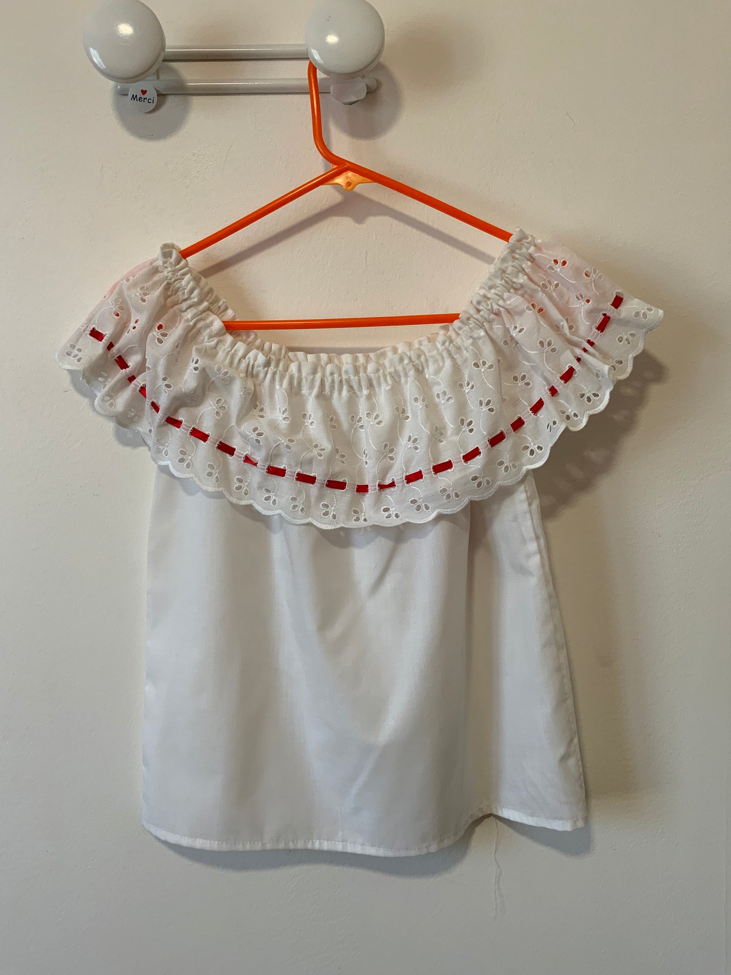 Ensemble traditionnel à carreaux Madras Dentelle et jupon - Neuf