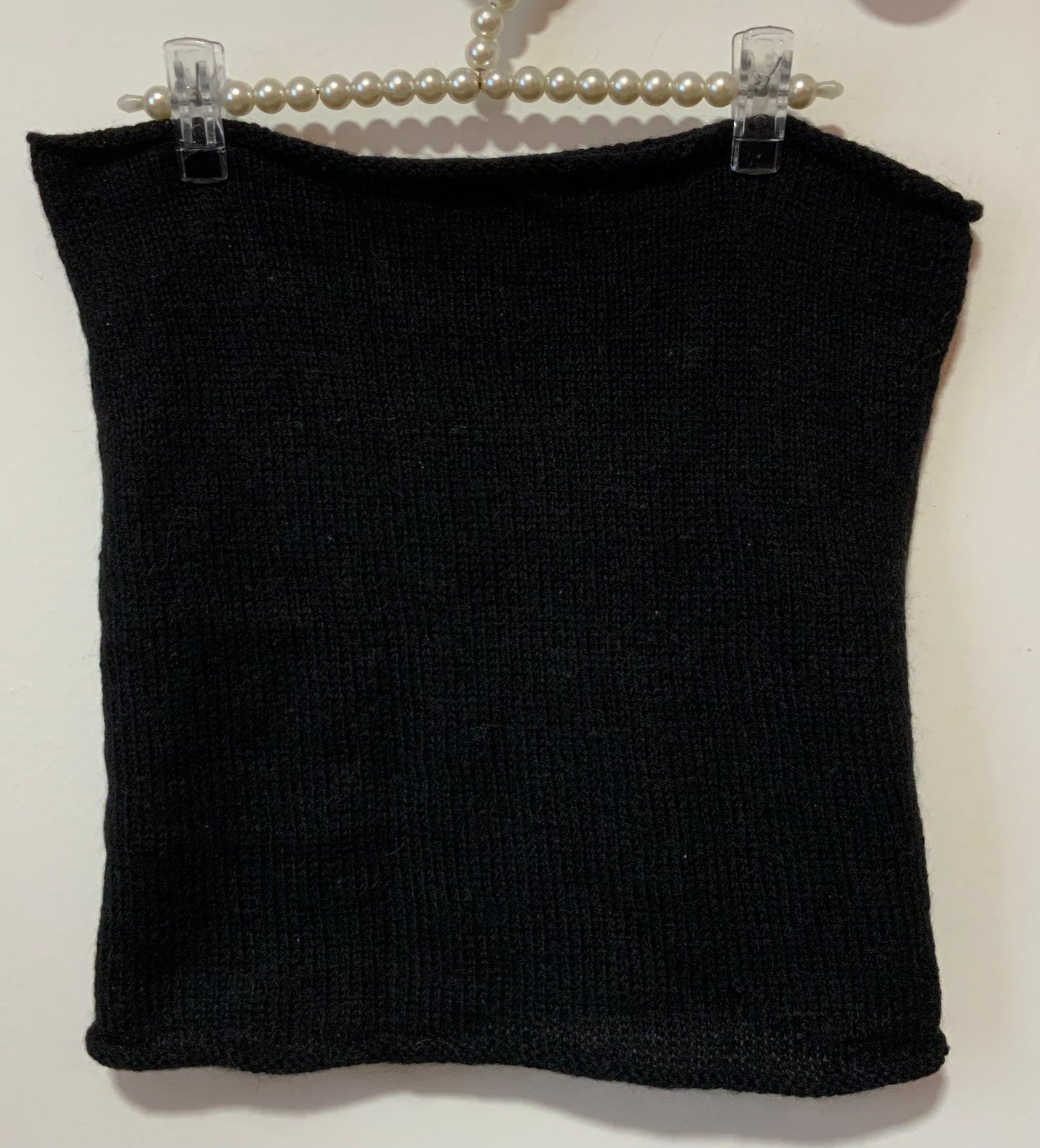 Écharpe Tube Tricot Laine Vintage 1980