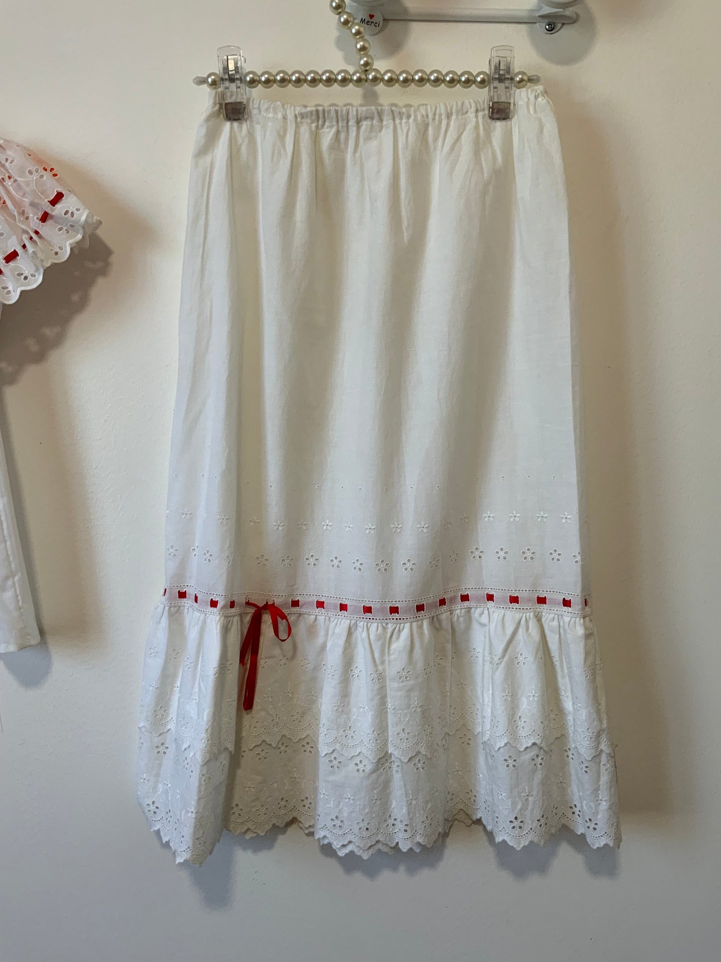 Ensemble traditionnel à carreaux Madras Dentelle et jupon - Neuf