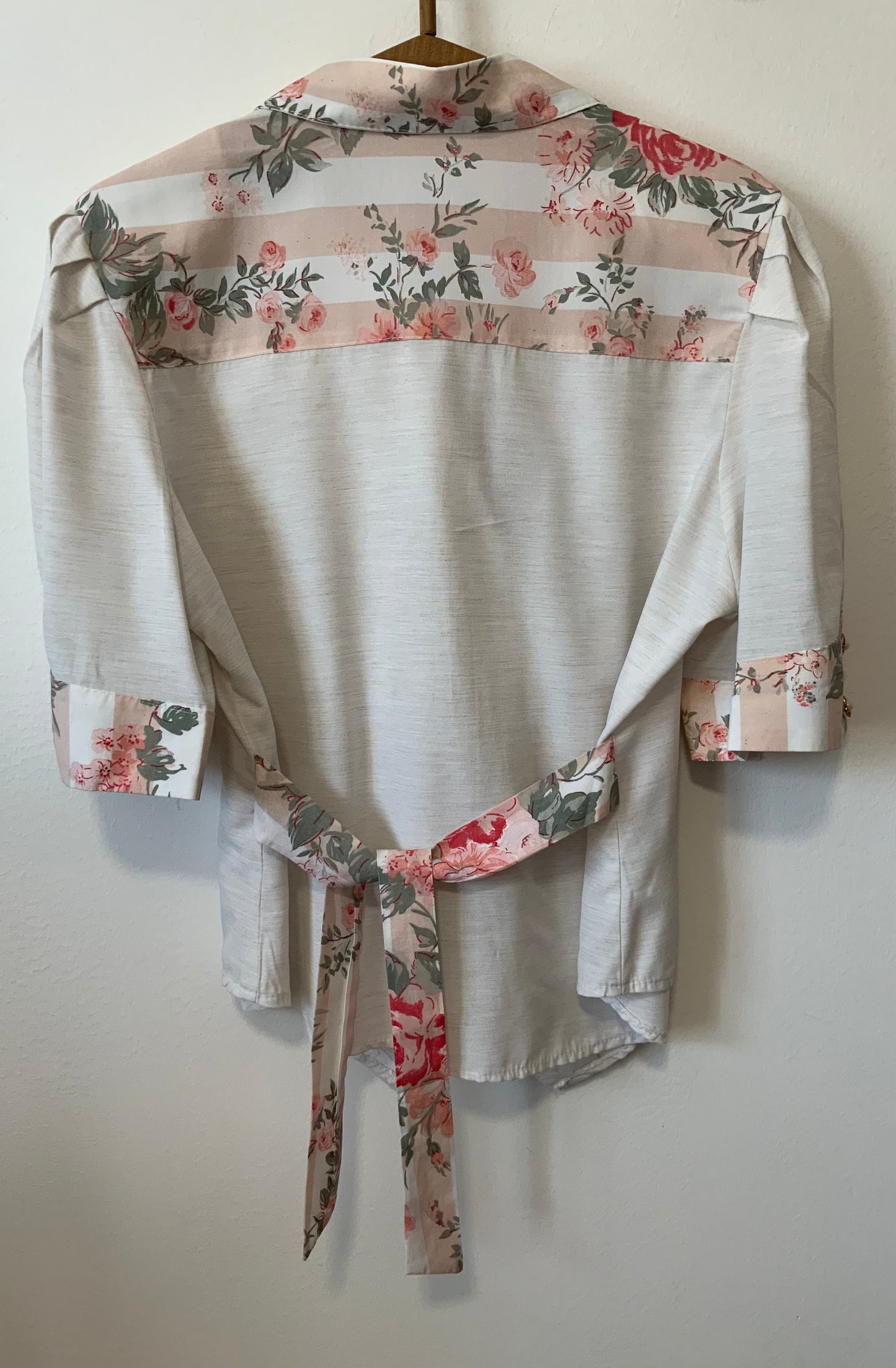 Veste Chemisier Fleurs France Pur Vintage 1980 Chic
