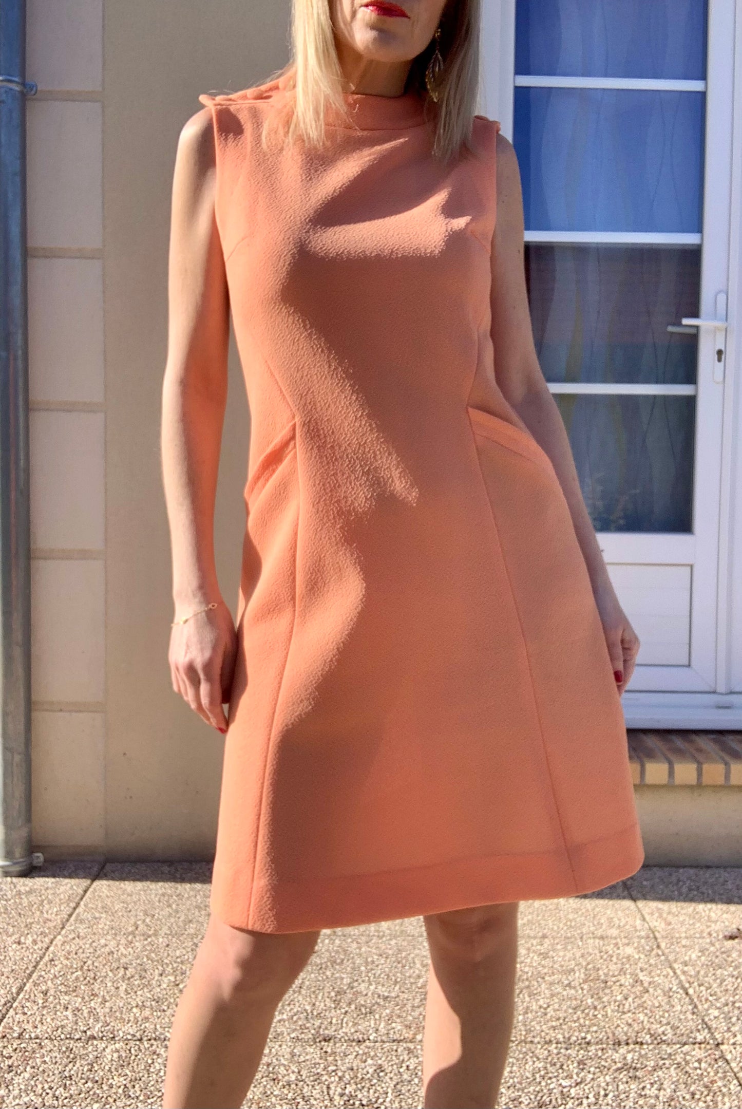 Robe orange abricot Vintage Deadstock Jersey 1970 France