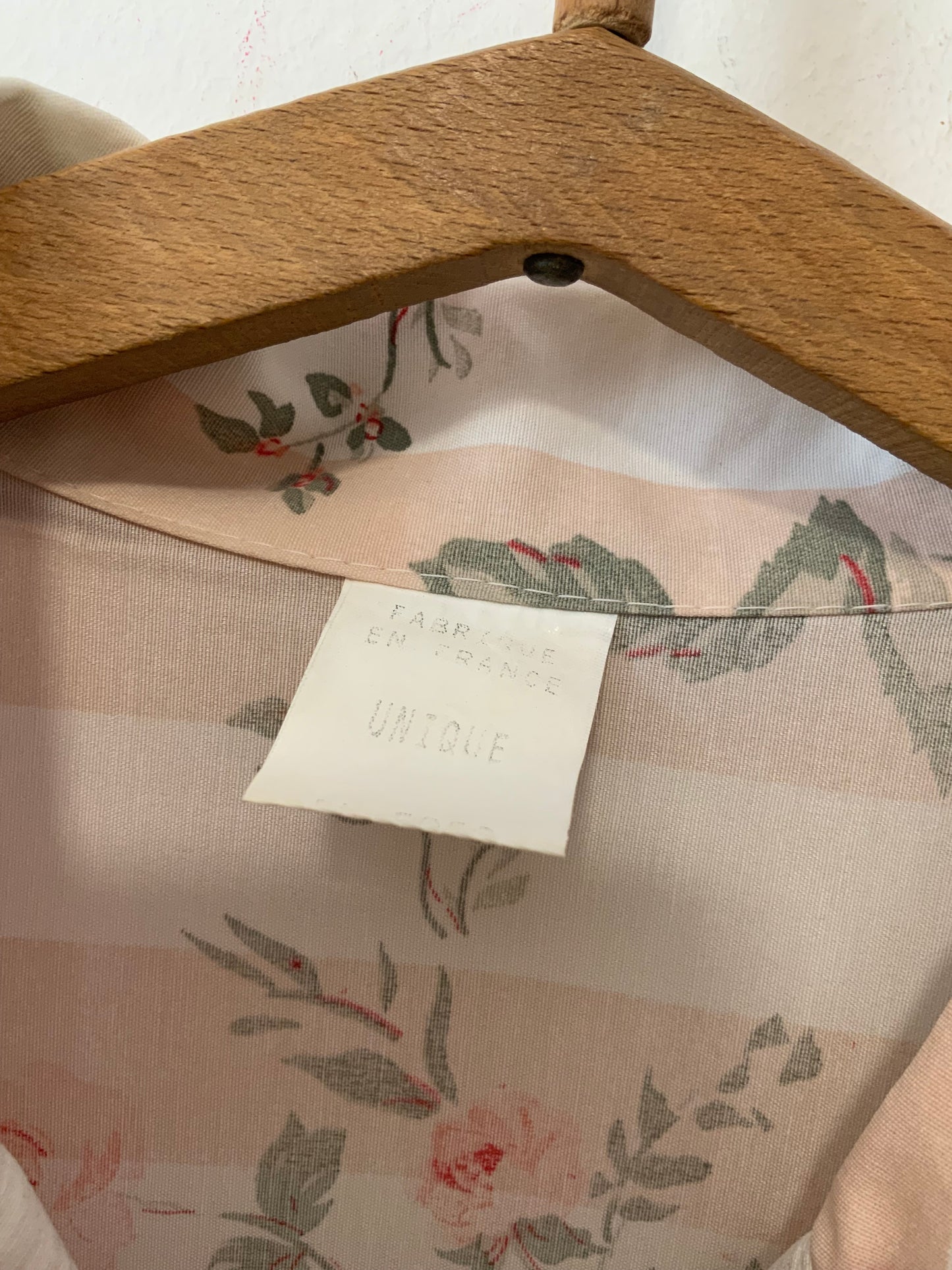Veste Chemisier Fleurs France Pur Vintage 1980 Chic