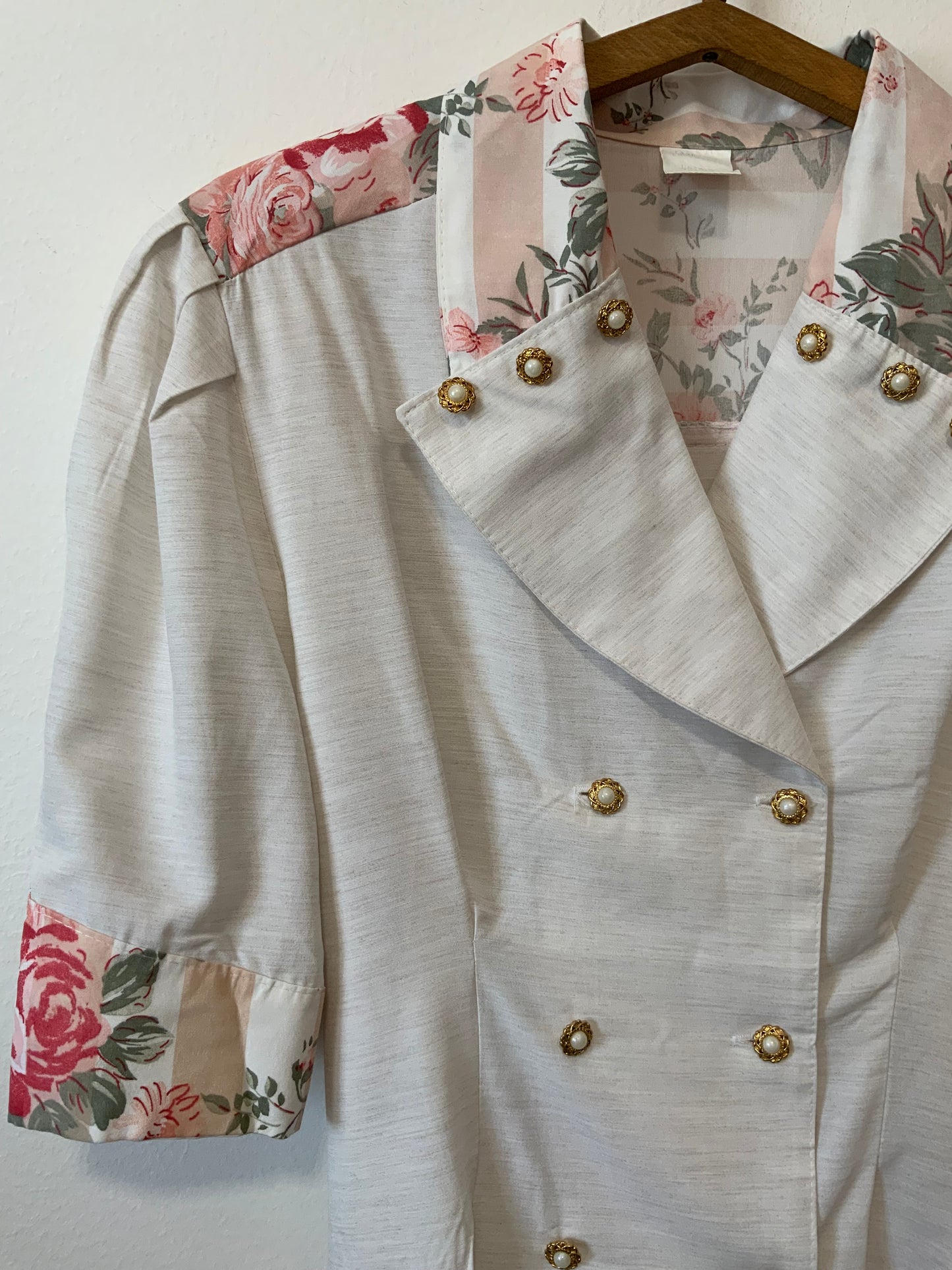 Veste Chemisier Fleurs France Pur Vintage 1980 Chic