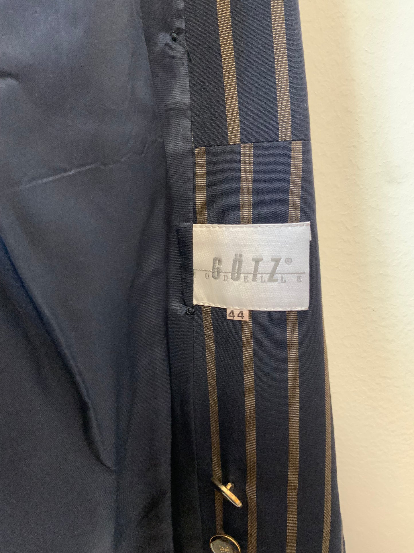 Ensemble à rayures 1990 Vintage 1/2 Pure laine Classique Chic Allemagne