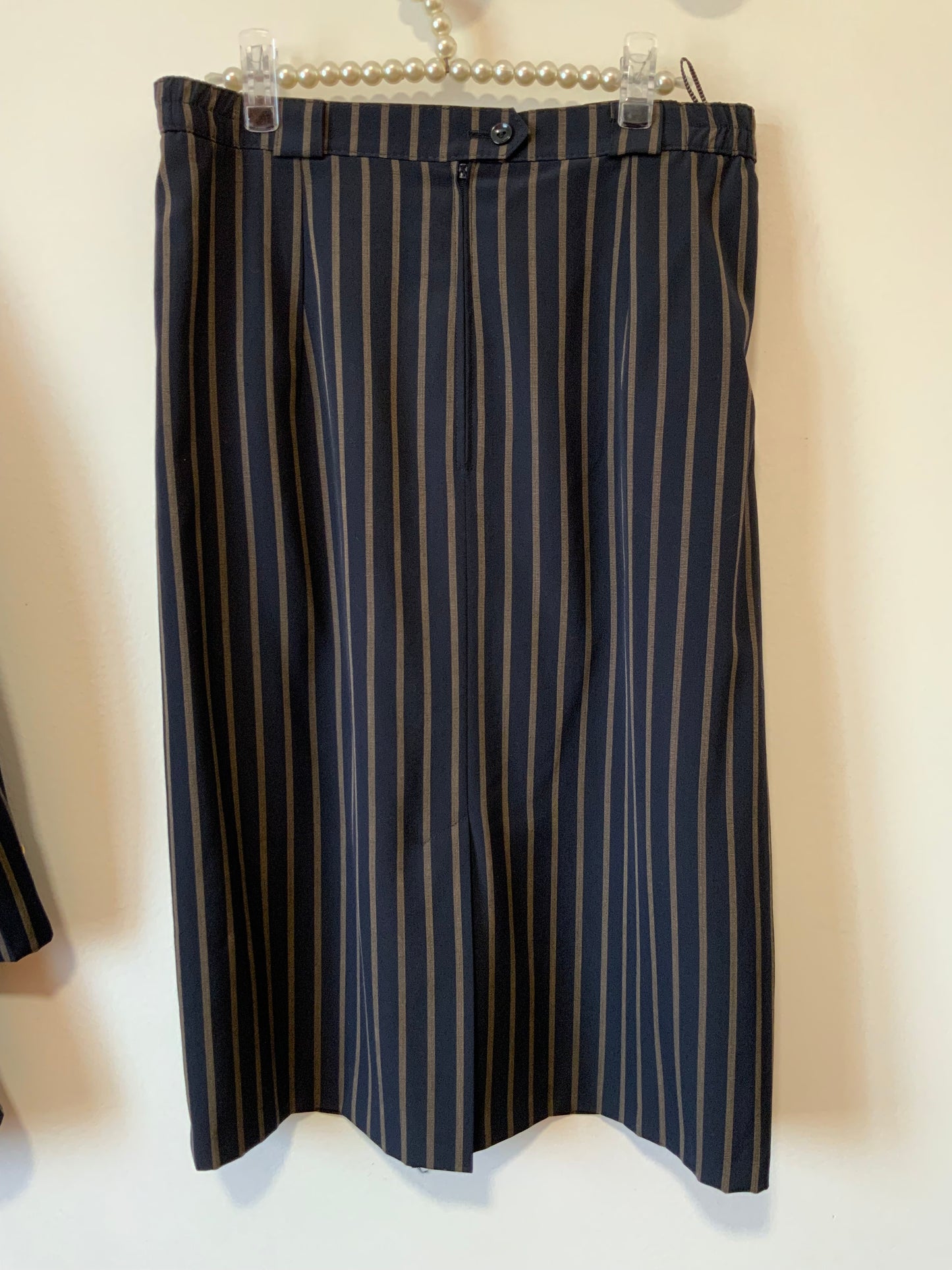 Ensemble à rayures 1990 Vintage 1/2 Pure laine Classique Chic Allemagne