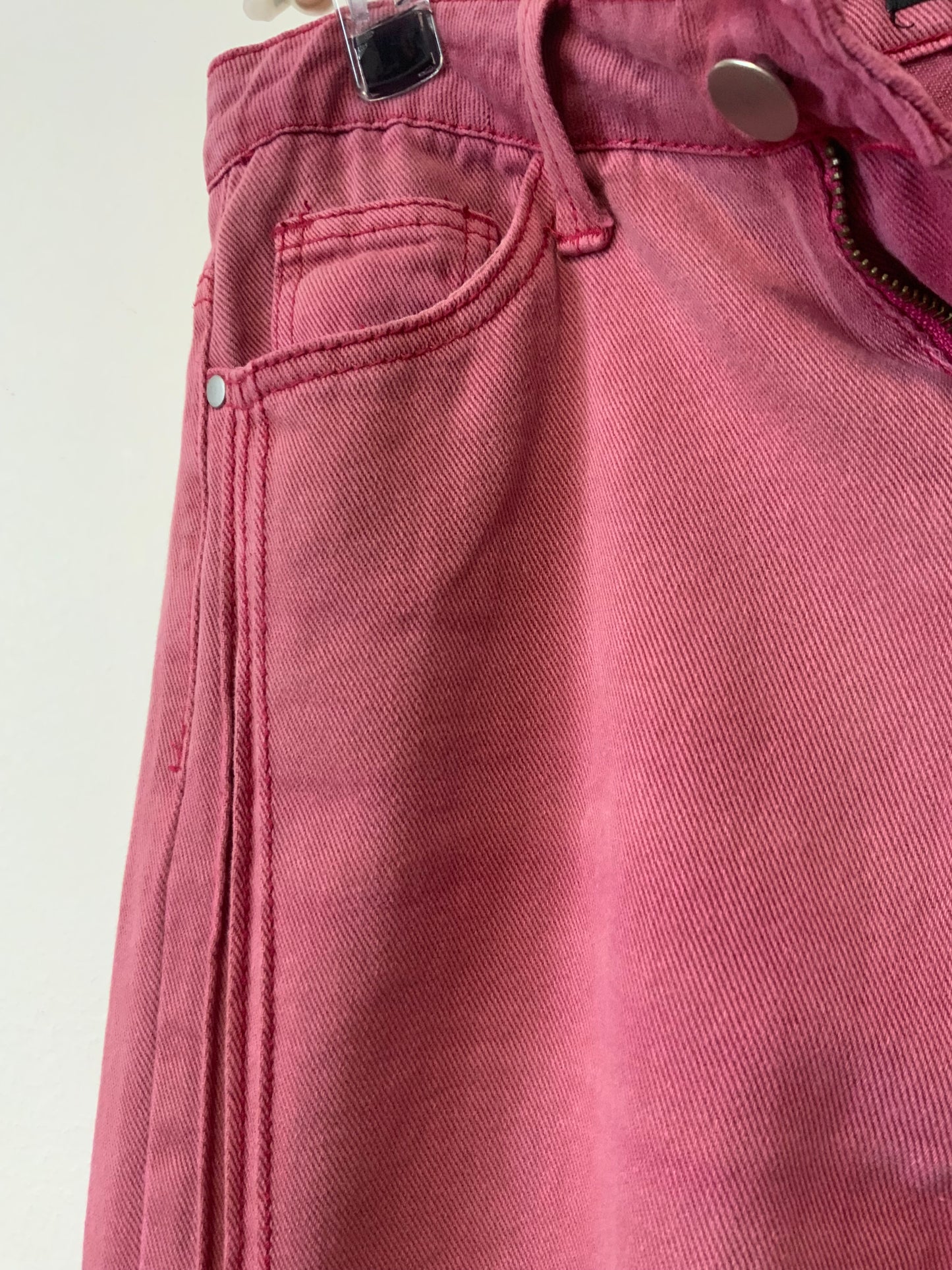 Jean denim rouge Boohoo Coupe Mom