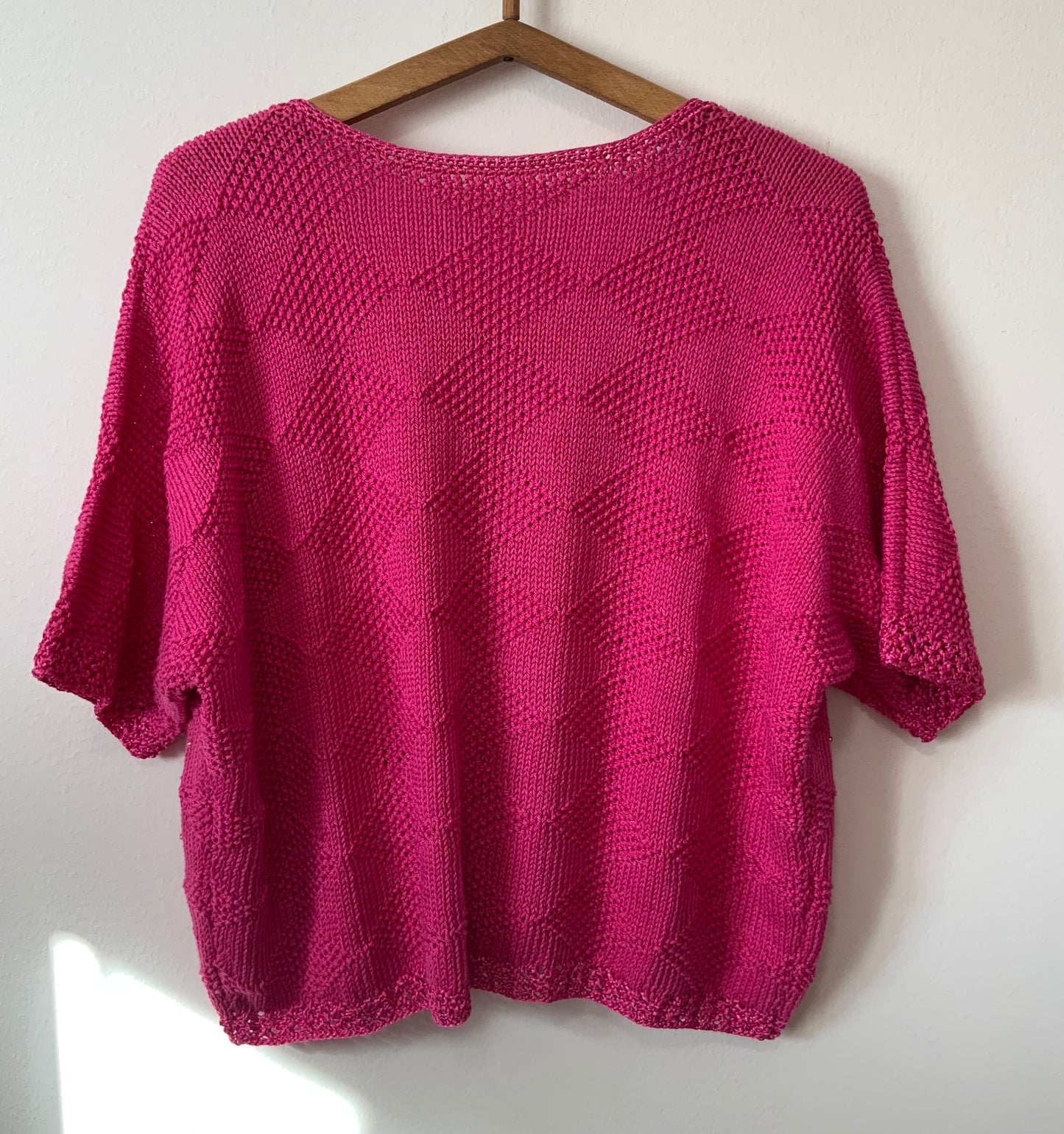 Gilet Été Tricot rose Vintage Eighties