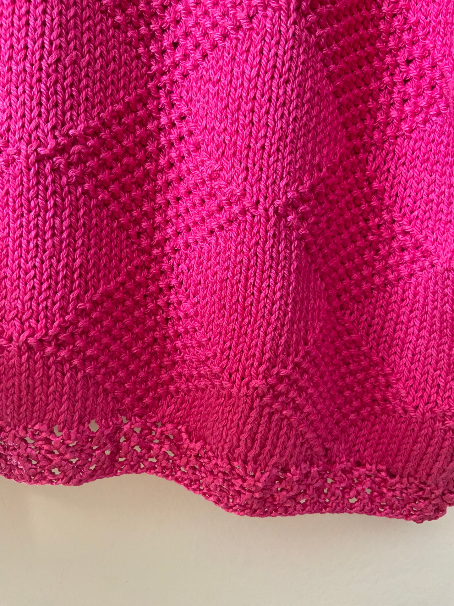 Gilet Été Tricot rose Vintage Eighties