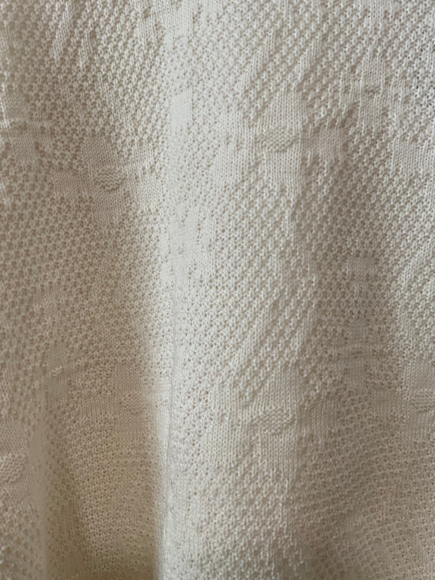 Pull Motifs fleurs laine ton sur ton Vintage Deadstock 1980 France