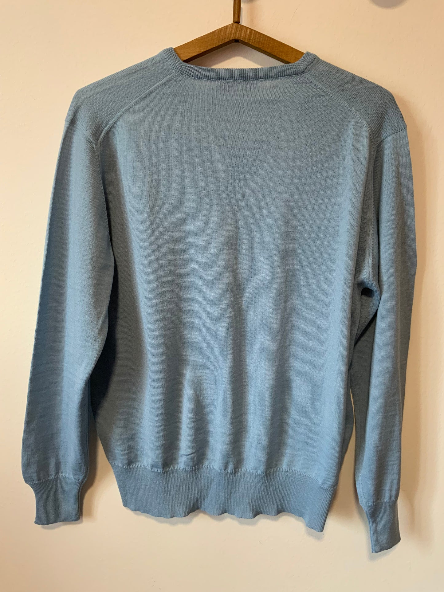Pull bleu ciel Laine Neuf Deadstock Vintage France 1980