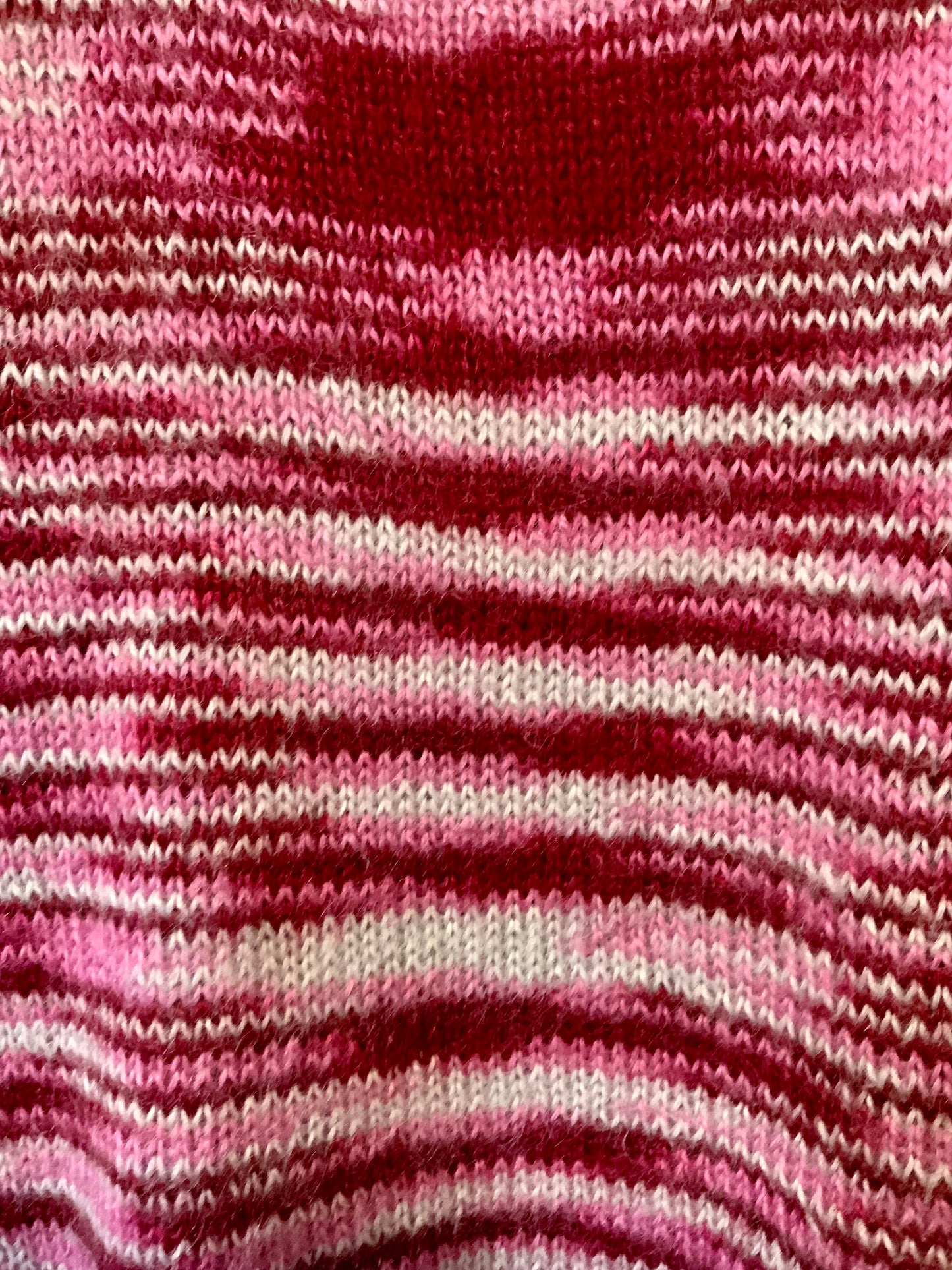 Superbe Pull rose laine mohair tricotée Vintage 70/80 Fait main