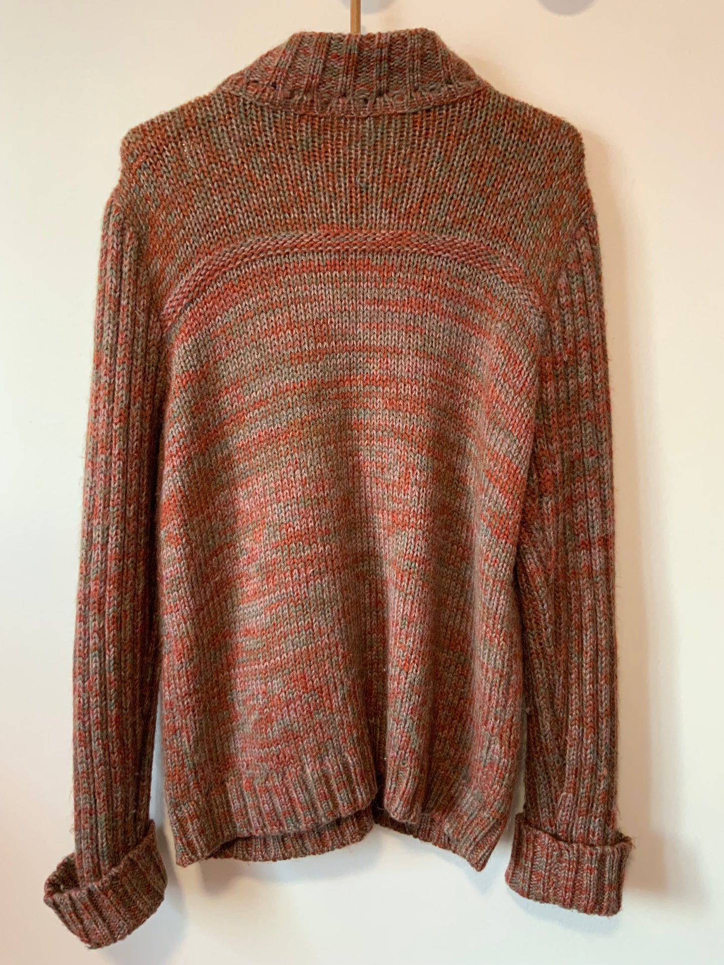 Gros Gilet Tricoté Laine Couleurs chaudes Vintage Hiver