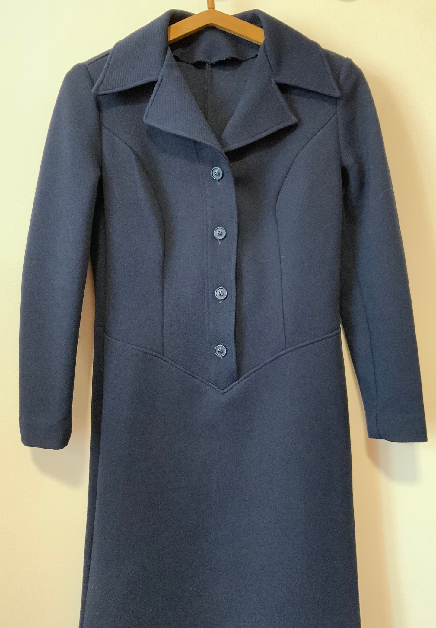 Robe Vintage 1970/80 Élégance col pelle à tartes