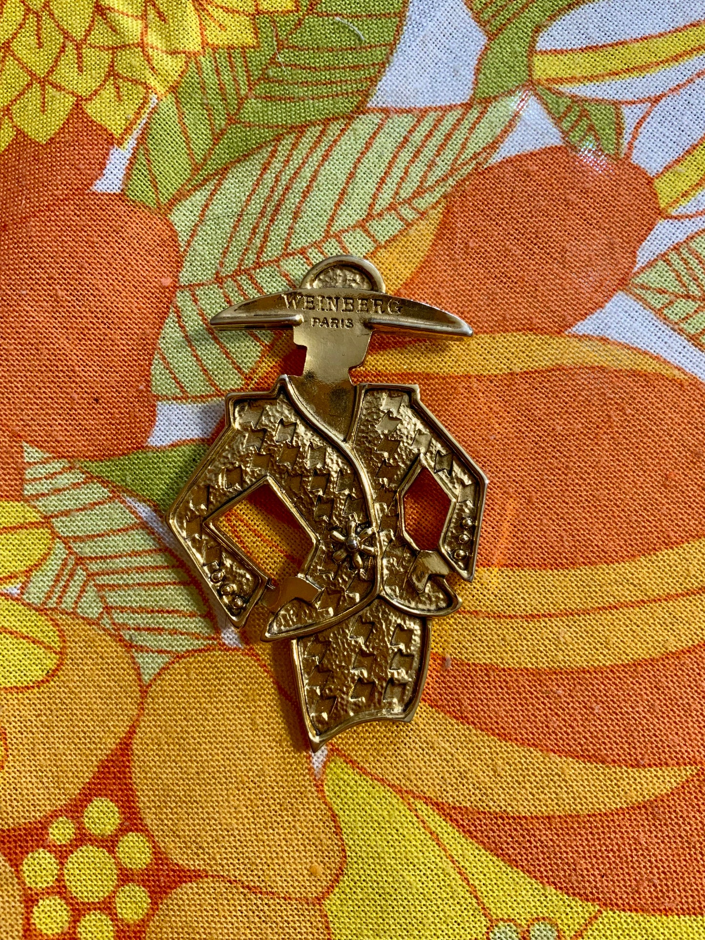 Grande broche Vintage Femme Weinberg Paris 7 centimètres
