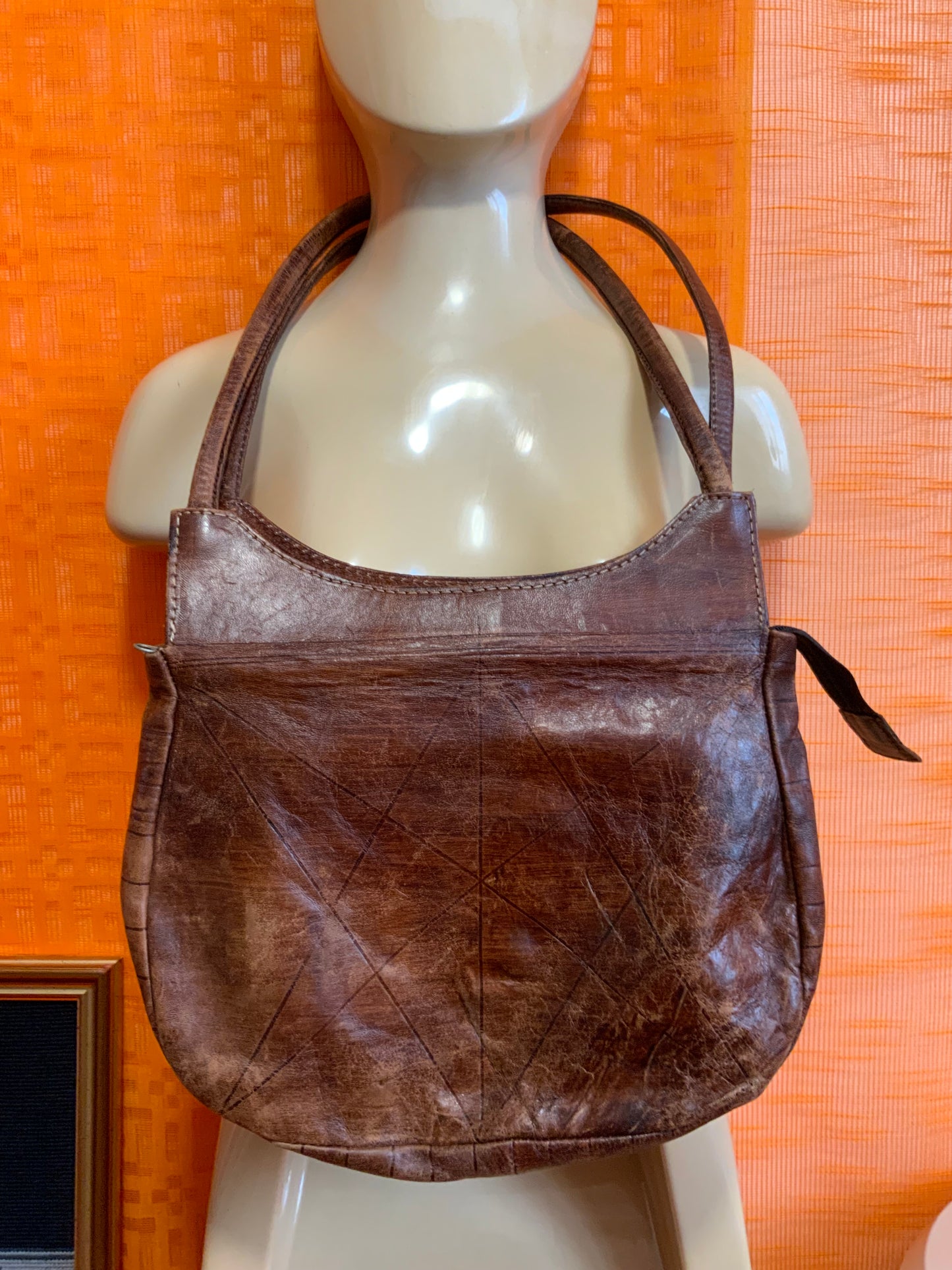 Sac à main cuir marron Sac Ethnique Vintage Bohème
