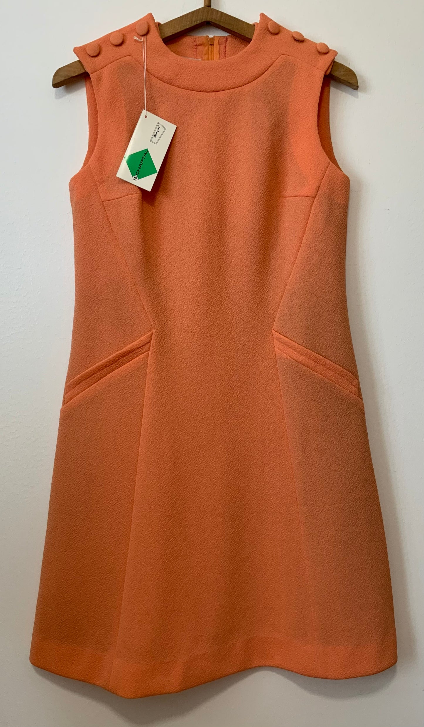 Robe orange abricot Vintage Deadstock Jersey 1970 France