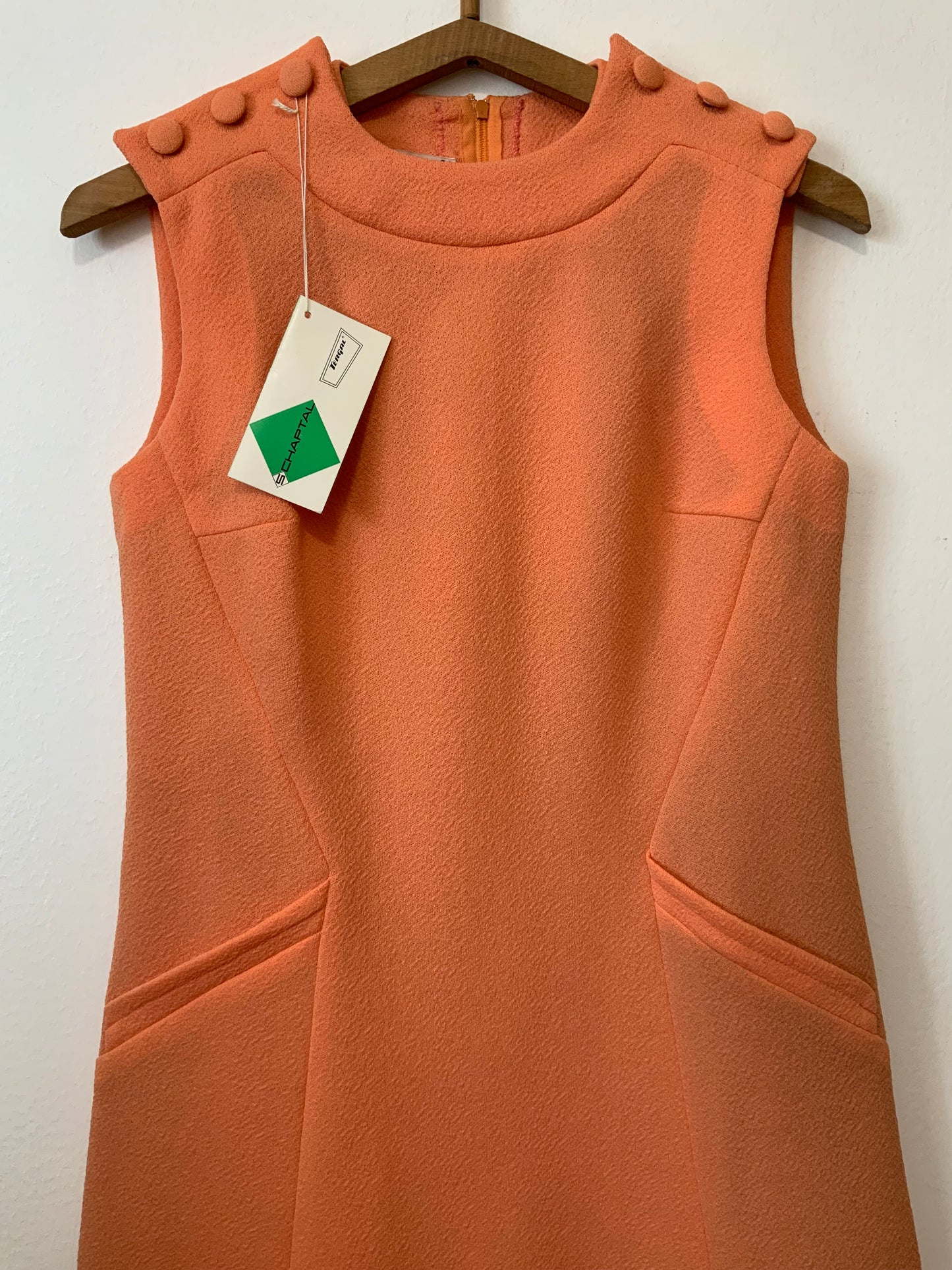 Robe orange abricot Vintage Deadstock Jersey 1970 France