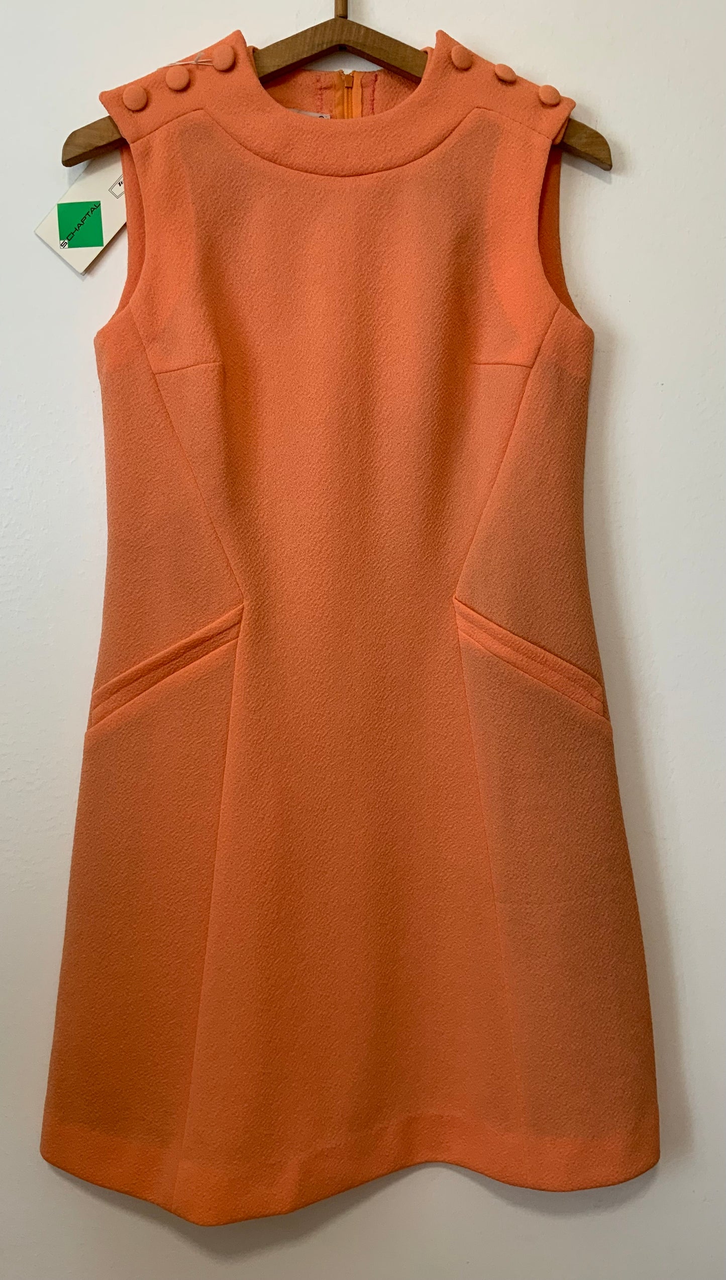 Robe orange abricot Vintage Deadstock Jersey 1970 France
