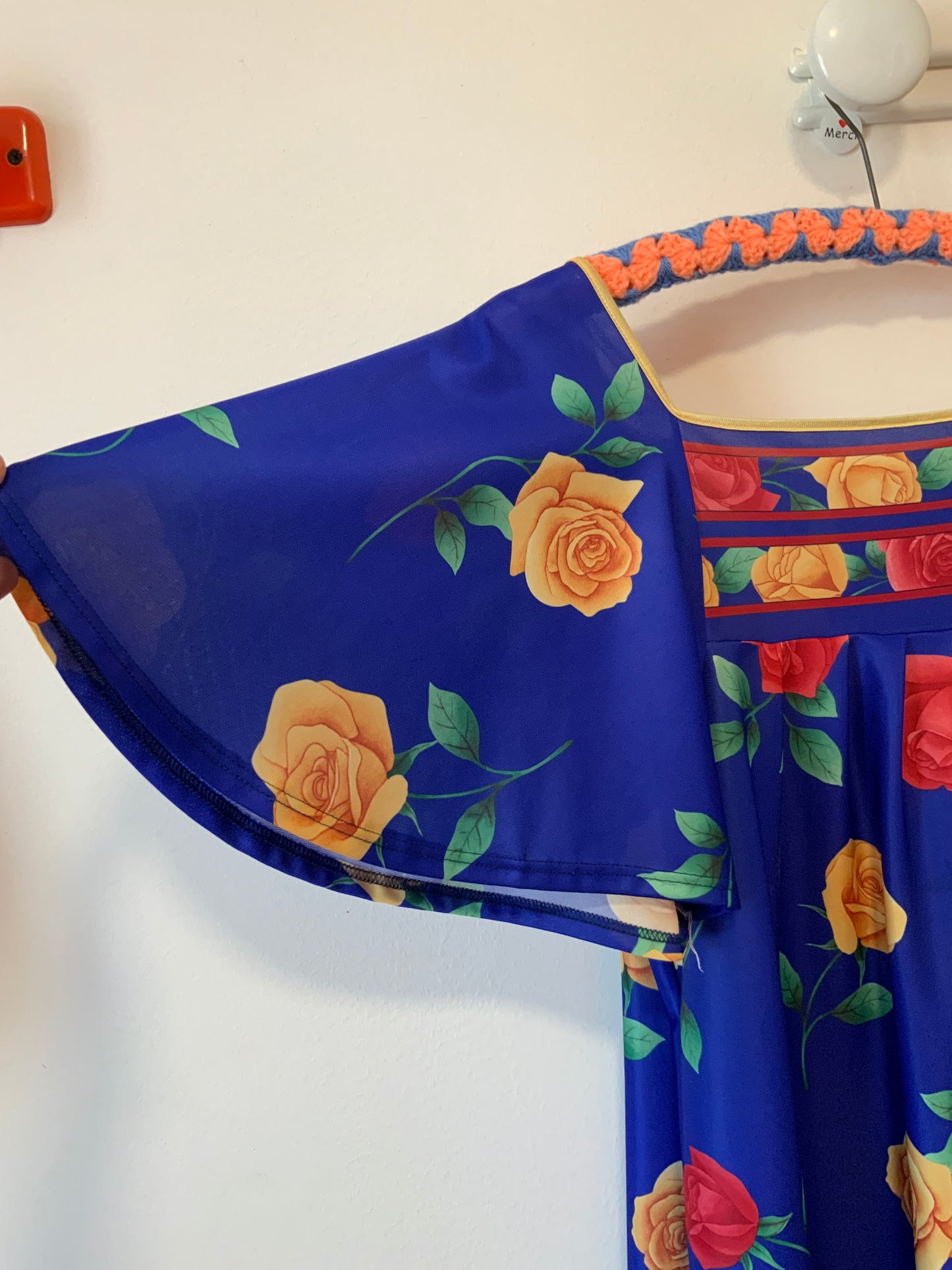 Robe à Fleurs manches papillons Vintage France Original
