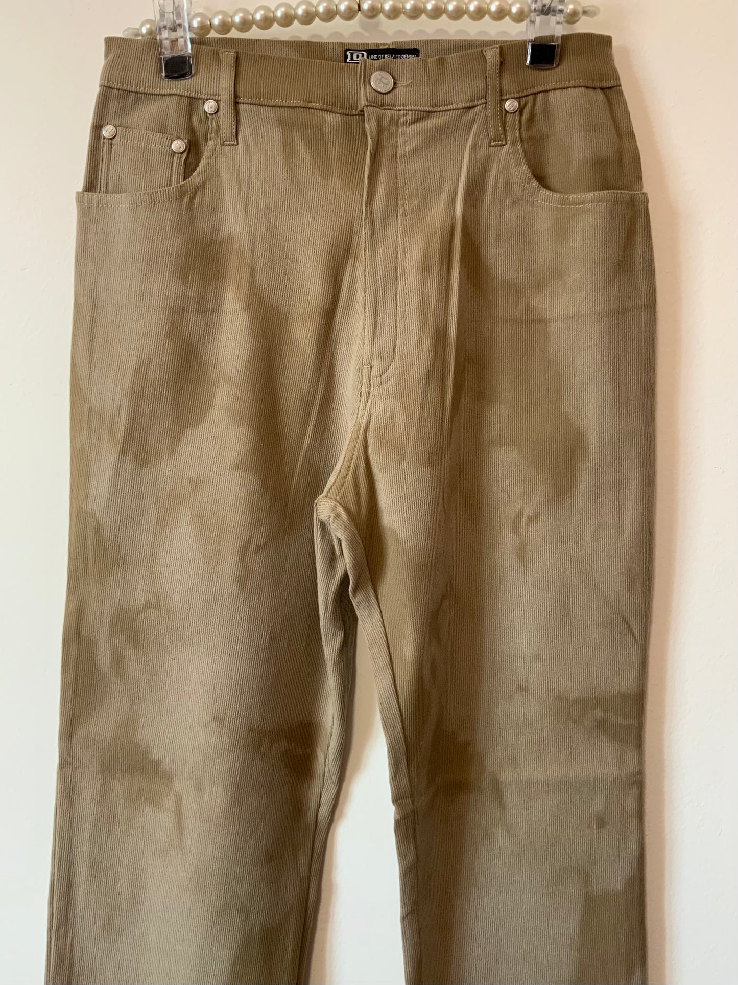 Pantalon Taille haute Velours côtelé Motifs tie and die Vintage Neuf 1990