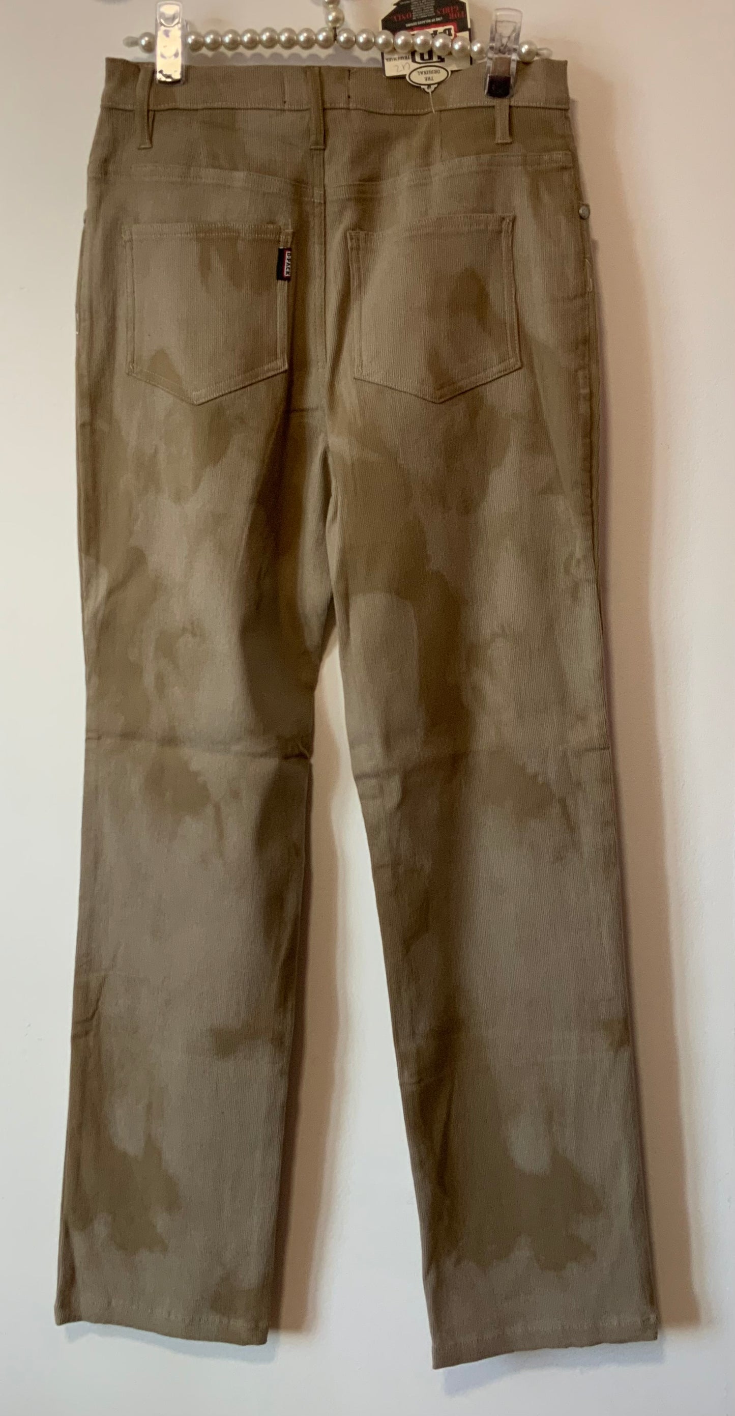Pantalon Taille haute Velours côtelé Motifs tie and die Vintage Neuf 1990